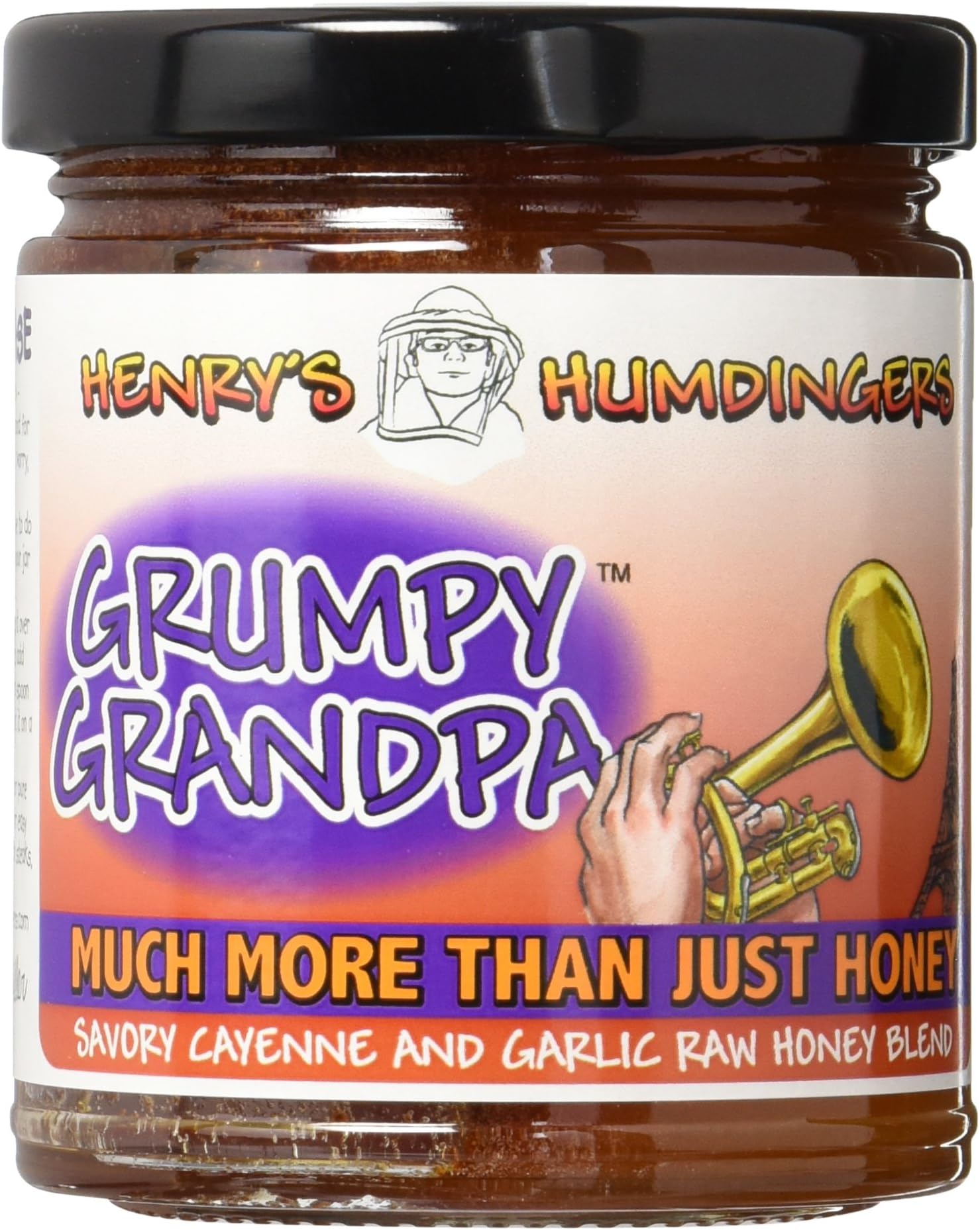 Henrys Humdingers Grumpy Grandpa - Cayenne & Garlic Infused Honey, 13 oz
