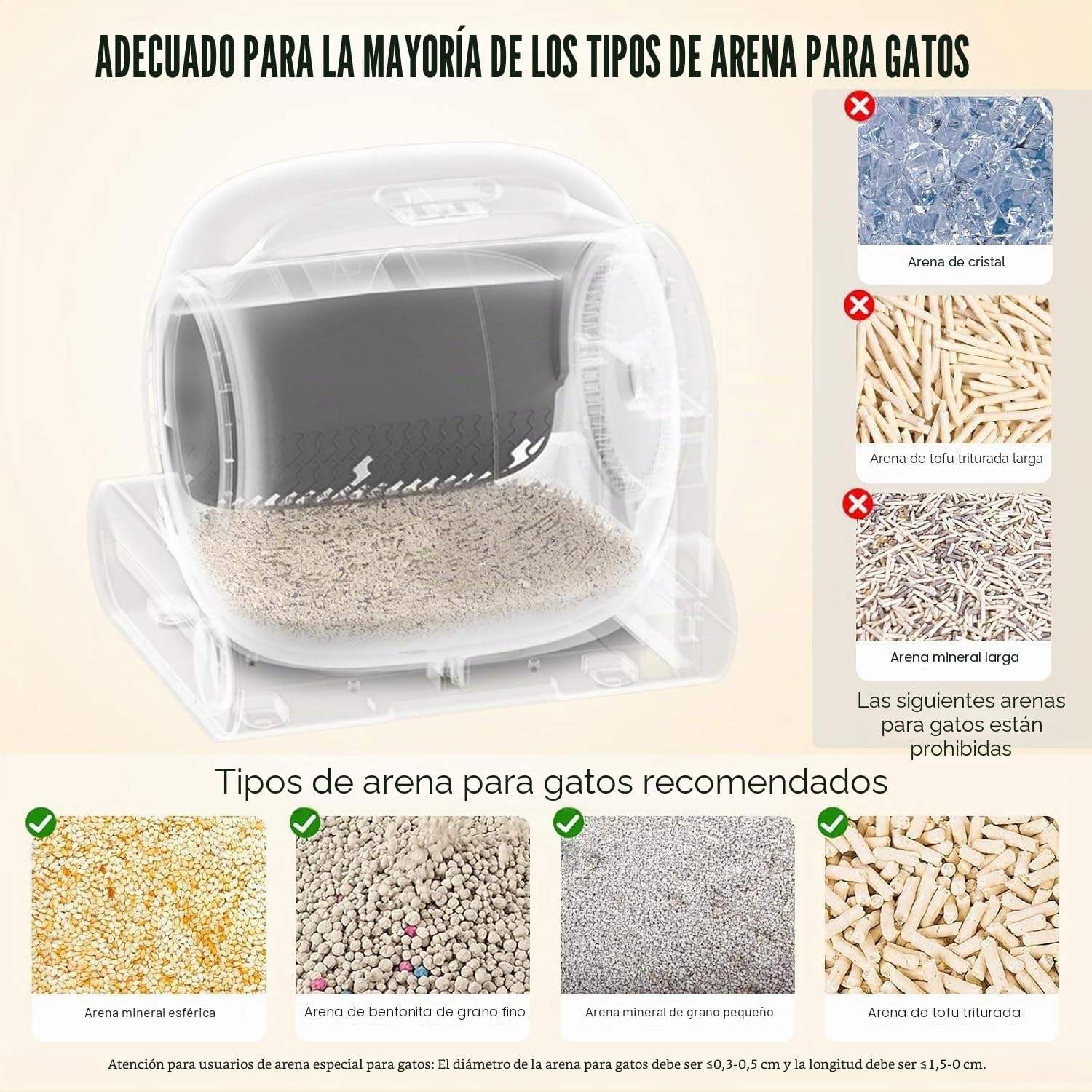 Arenero Gatos Autolimpiable, Arenero Automatico, Control de App | 65+9L Capacidad, 3 Rollos de Bolsas de Basura, Caja de Arena para Gato Automática, Desodorización con Iones Negativos
