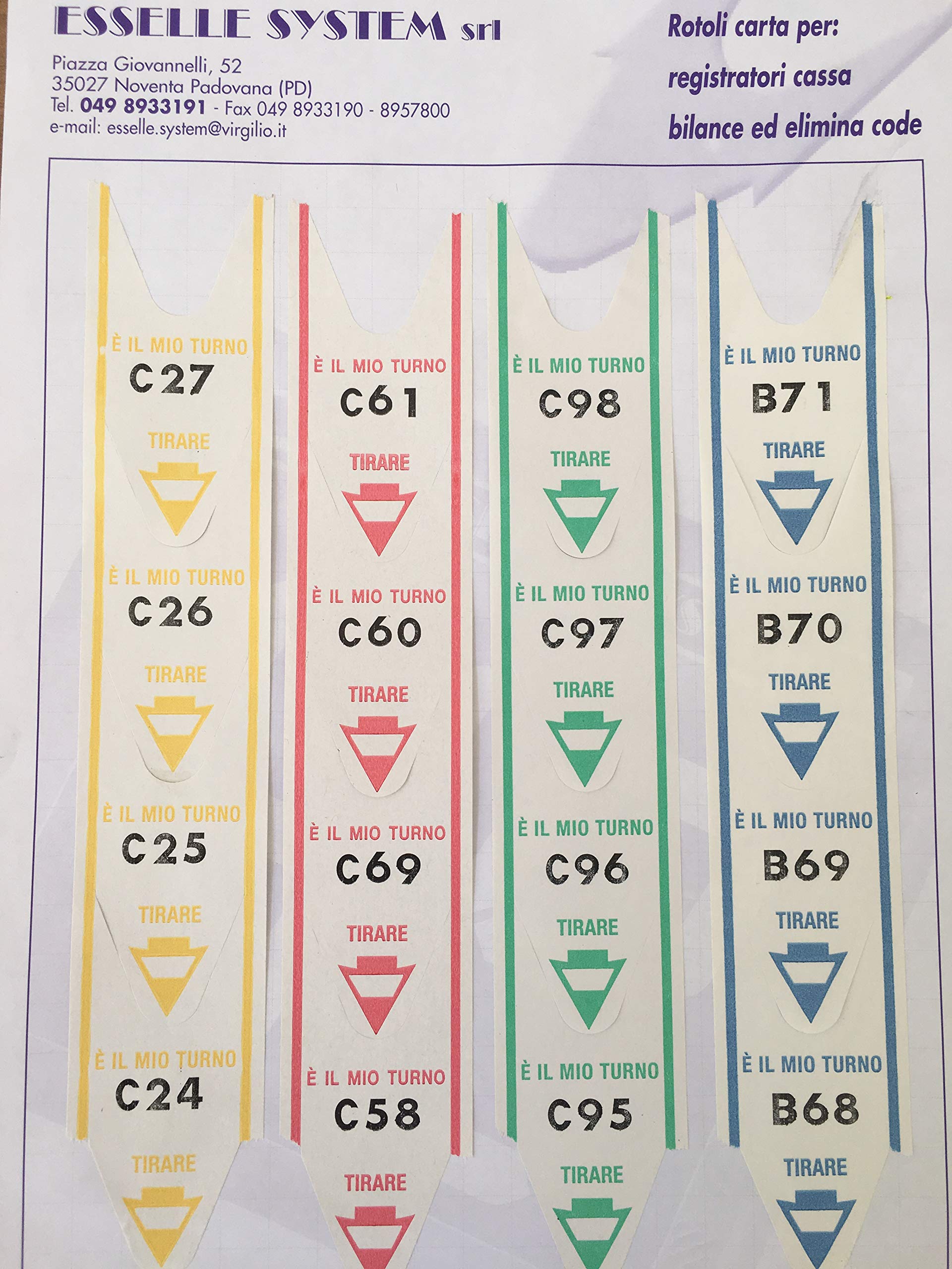 Lot de 5 rouleaux de 2 000 étiquettes numérotées pour file d'attente