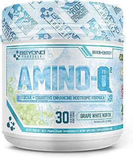 Beyond Yourself - Amino iQ² | Brain-Boosting Nootropic Complex & BCAAs | Intense Focus and Mental Clarity for Peak Performance | Zero Sugar, Zero Calories, Free from Artificial Additives | 40 Servings | Red White Boom