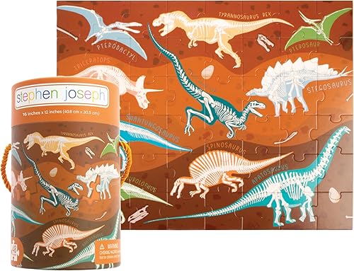 Miniatura 1 de Stephen Joseph, Rompecabezas educativo con recipiente, rompecabezas de animales de 48 piezas, rompecabezas de animales de aprendizaje para niños de