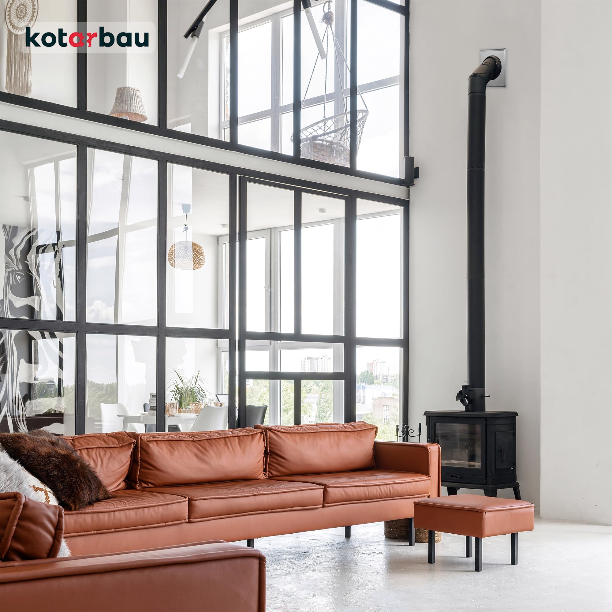 KOTARBAU® Rozeta do rury kominowej Srebrna Ocynk Ø 110 mm 162 mm x 51 mm