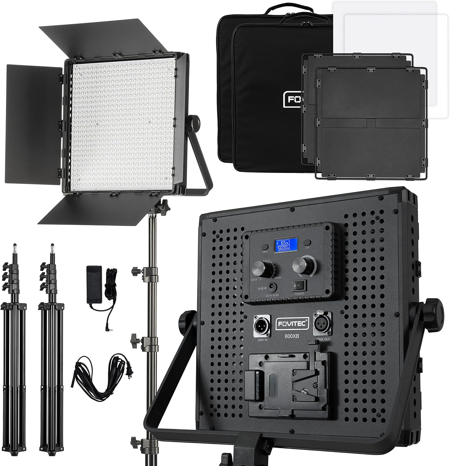 Super Sale 🛒 Fovitec Portable 2-Light 600 LED Bi-Color Panel Kit with Cases & Stands, 3200K-5600K, 95+ CRI, for Portraits, Product Photos, Vlogging, Video Conferencing, Green Screen Chroma Key, & Live Streaming Exclusive Discount 50% Price Fovitec Portable 2-Light 600 LED Bi-Color Panel Kit with Cases & Stands, 3200K-5600K, 95+ CRI, for Portraits, Product Photos, Vlogging, Video Conferencing, Green Screen Chroma Key, & Live Streaming