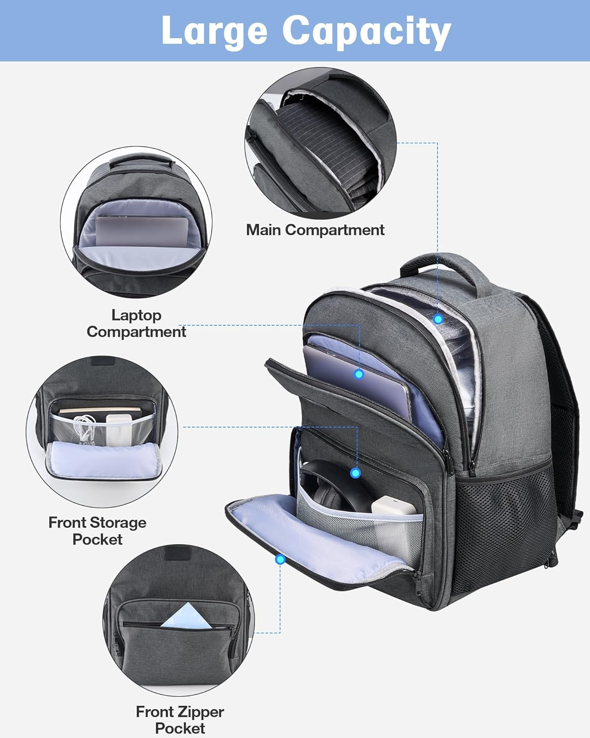 Hautton CPAP Backpack, Travel Carrying Bag Compatible with ResMed AirSense 9/10/11, Philips System One Large Capacity Portable Carry On Case for CPAP Machine Accessories