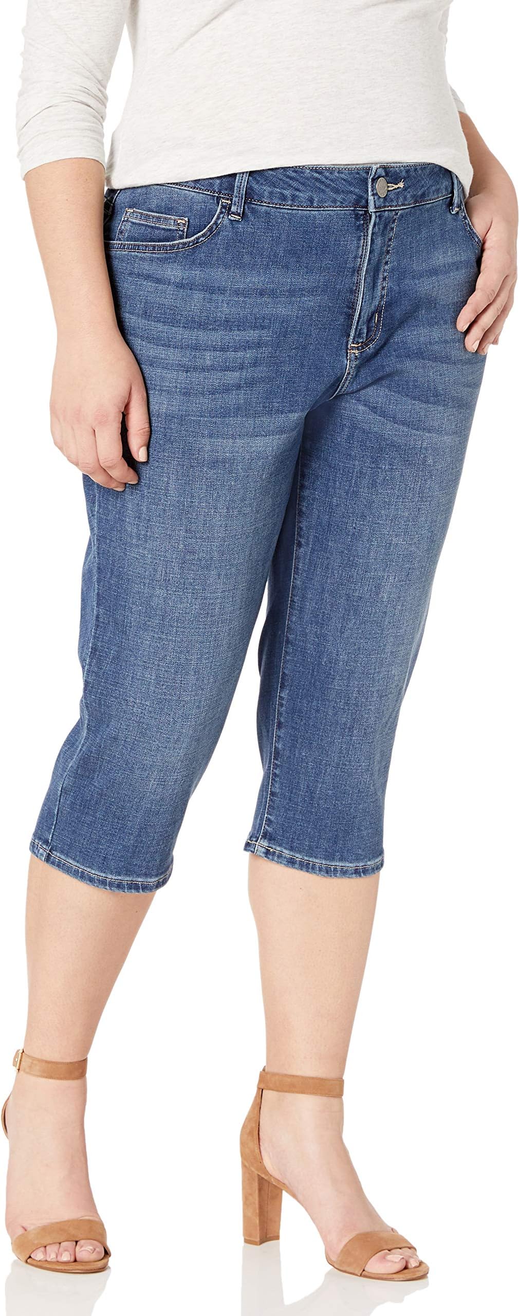 Riders Women's Plus Size Soft Denim Capri