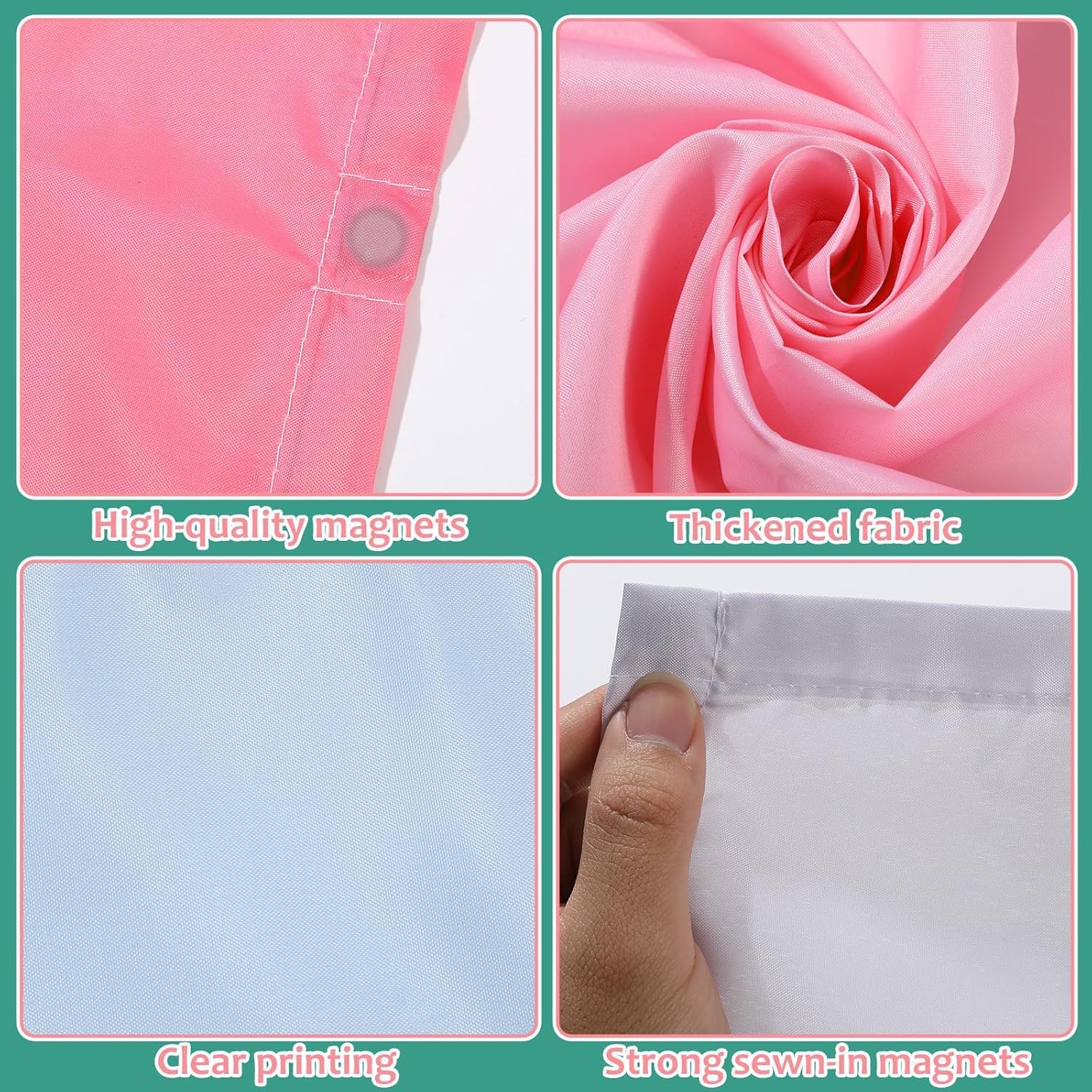 QOUBAI 6PCS Fluorescent Light Covers, 4x2 Feet Magnetic Light Cover Fluorescent Lights Shade Panel Positive Inspirational Ceiling Light Filter for Office Classroom Home Drop Ceiling Pastel Pink Green