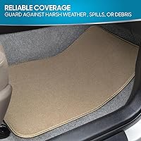 Vista 4 de Alfombrillas de piso de alfombra para trabajo pesado beige delanteras y traseras, forros universales para automóvil, SUV, camioneta y camión