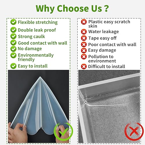 Miniatura 7 de Mofason Protector de salpicaduras de ducha de silicona, protector de salpicaduras de esquina de bañera transparente XXL, protector de agua de ducha