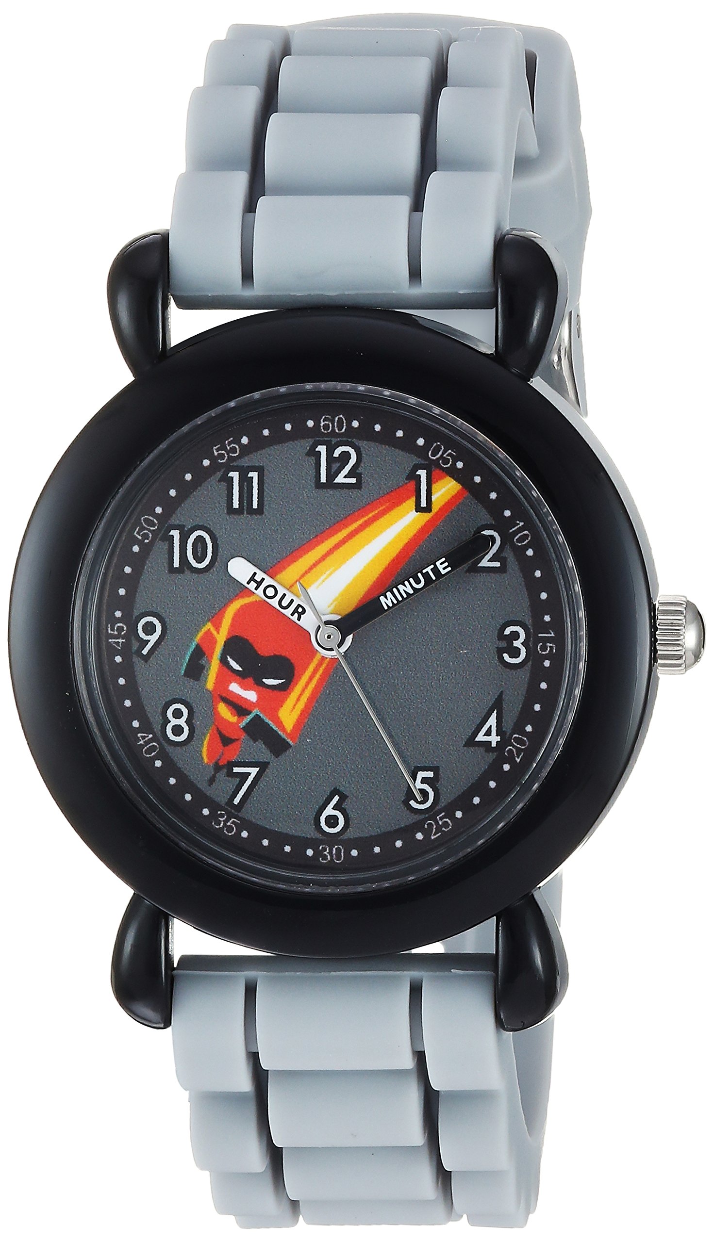 Boys Incredibles 2 Analog-Quartz Watch with Silicone Strap, Grey, 16 (Model: WDS000566), Grey