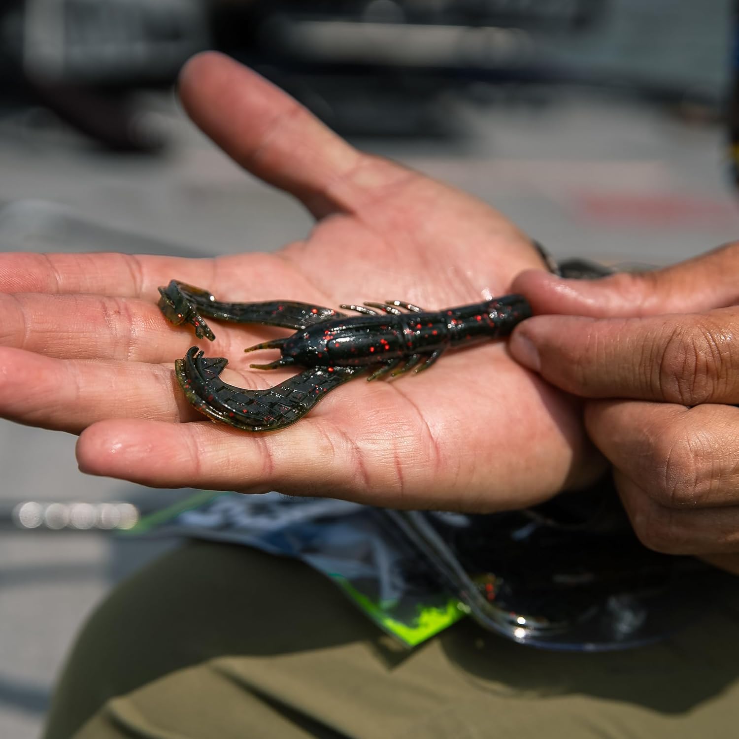 Googan Squad Krackin' Craw Soft Plastic Crawfish Bait for Bass Fishing – Patented V-Ridge Claws, Salt-Injected, Slaunch Sauce Scent (6pk)