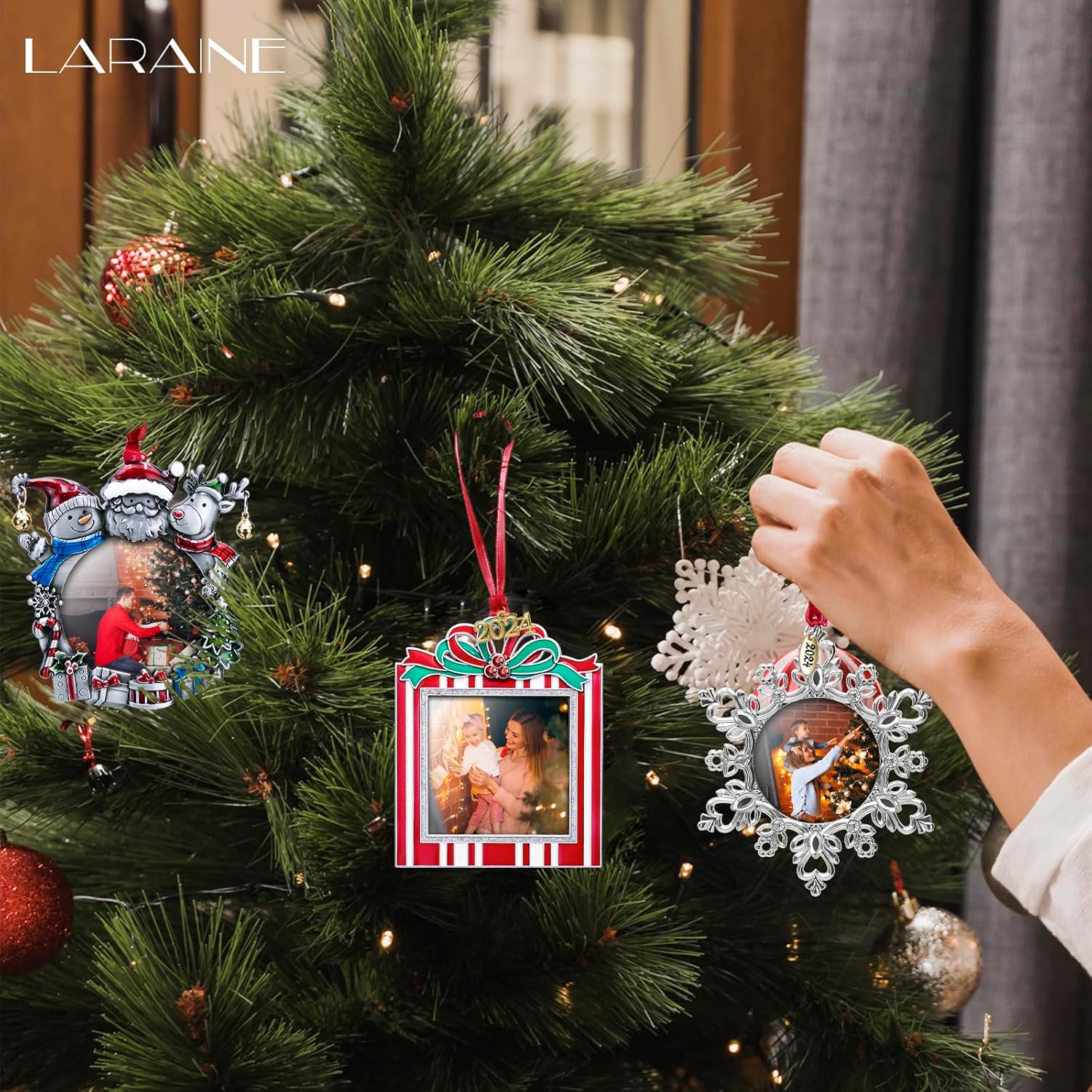 LARAINE Christmas Tree Ornaments - 3-Piece Decorative Hanging 2024