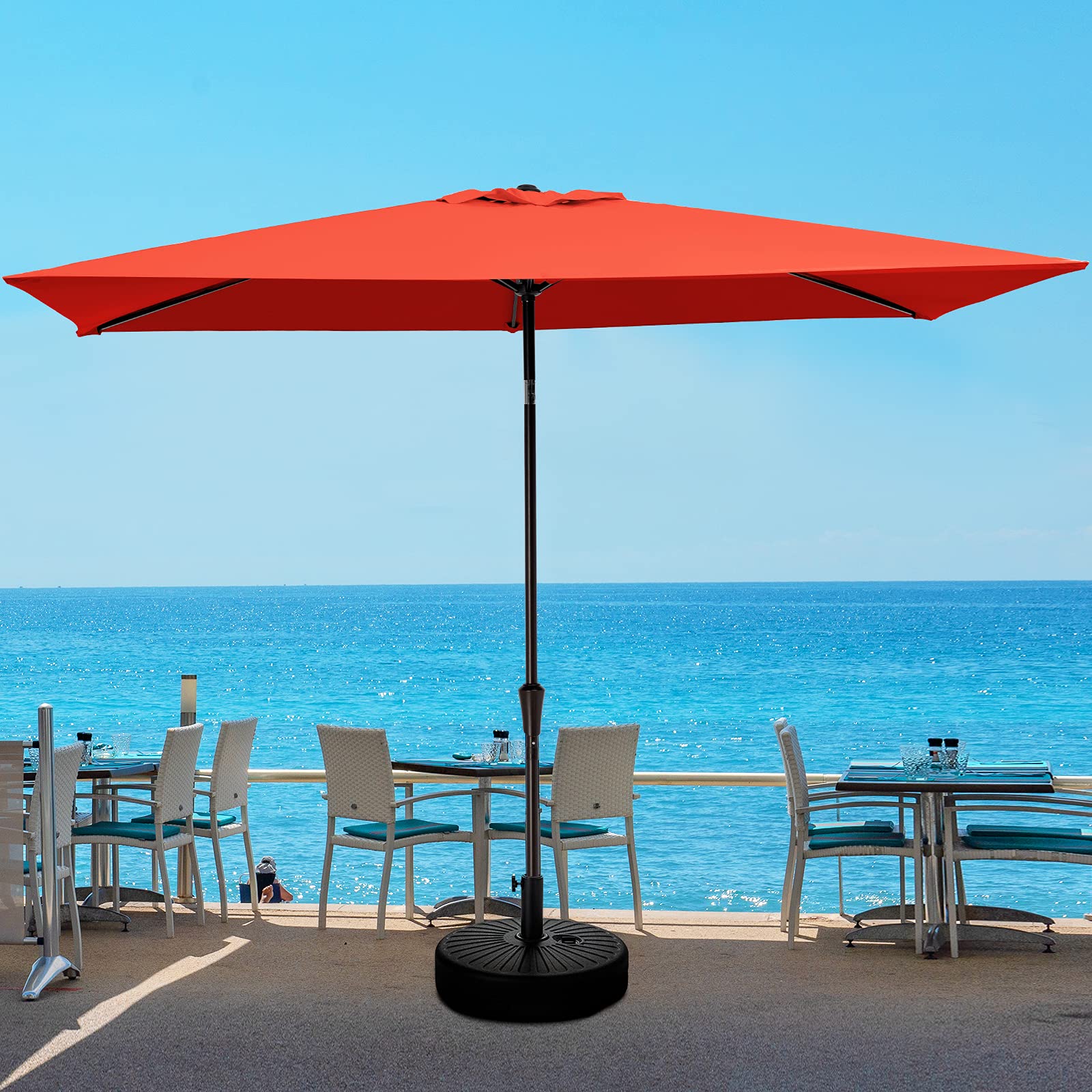 Buy JEAREY 6.5x10 FT Rectangular Patio Umbrellas Aluminum Outdoor
