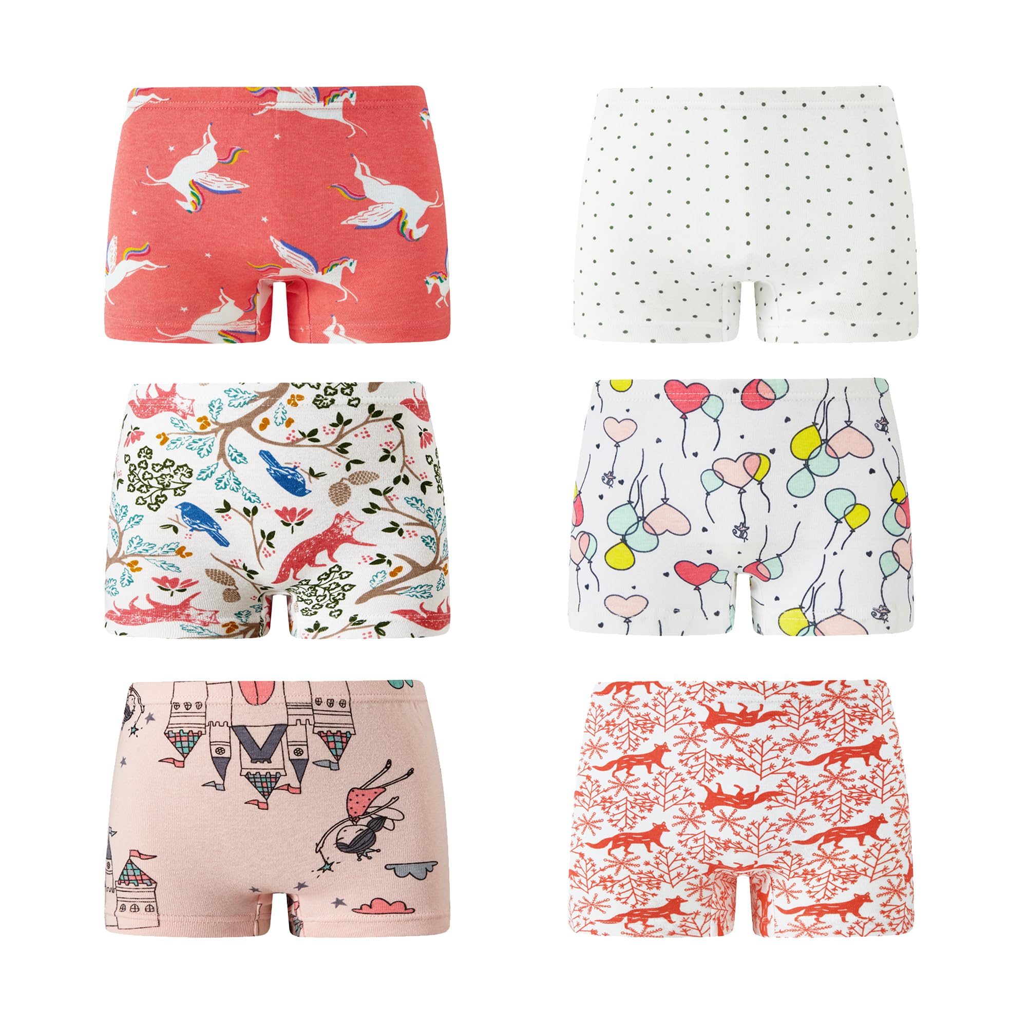 Barara King Soft Cotton Girls Boyshort Panties Toddler Underwear