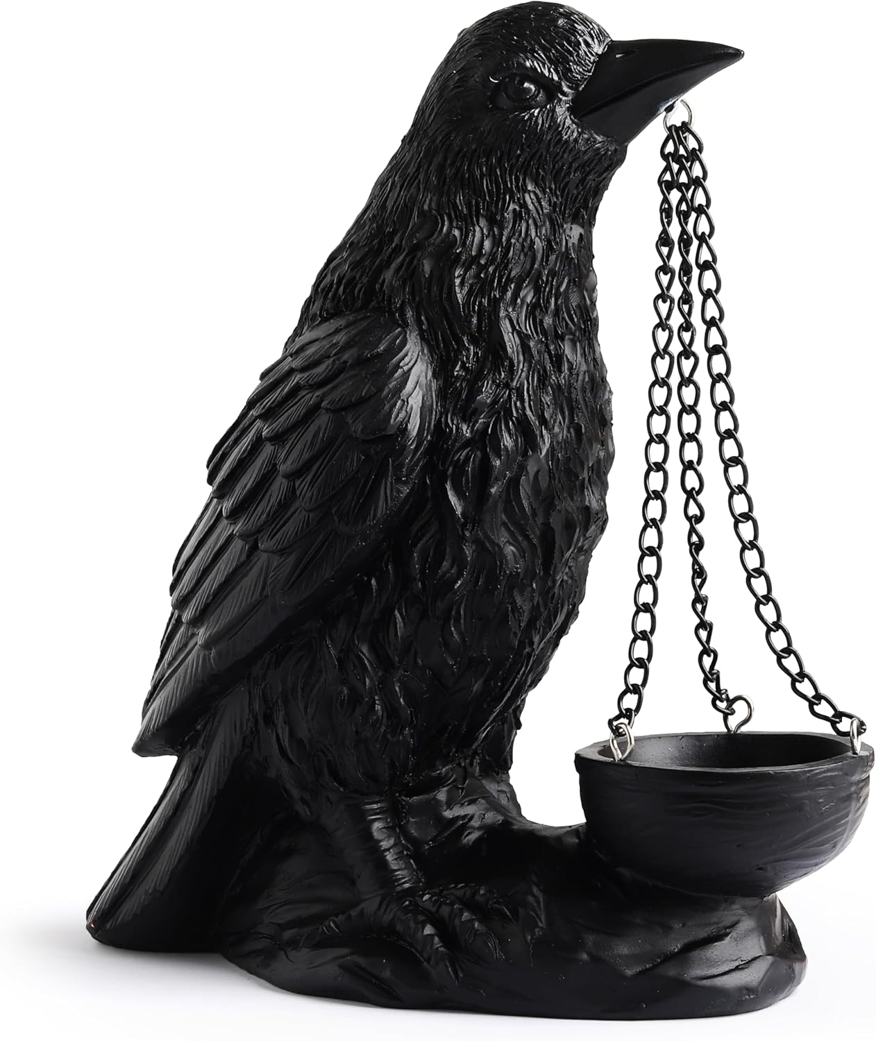 Gothic Crow Candle Holder Tealight Raven Decor Black Hanging Candle Holder