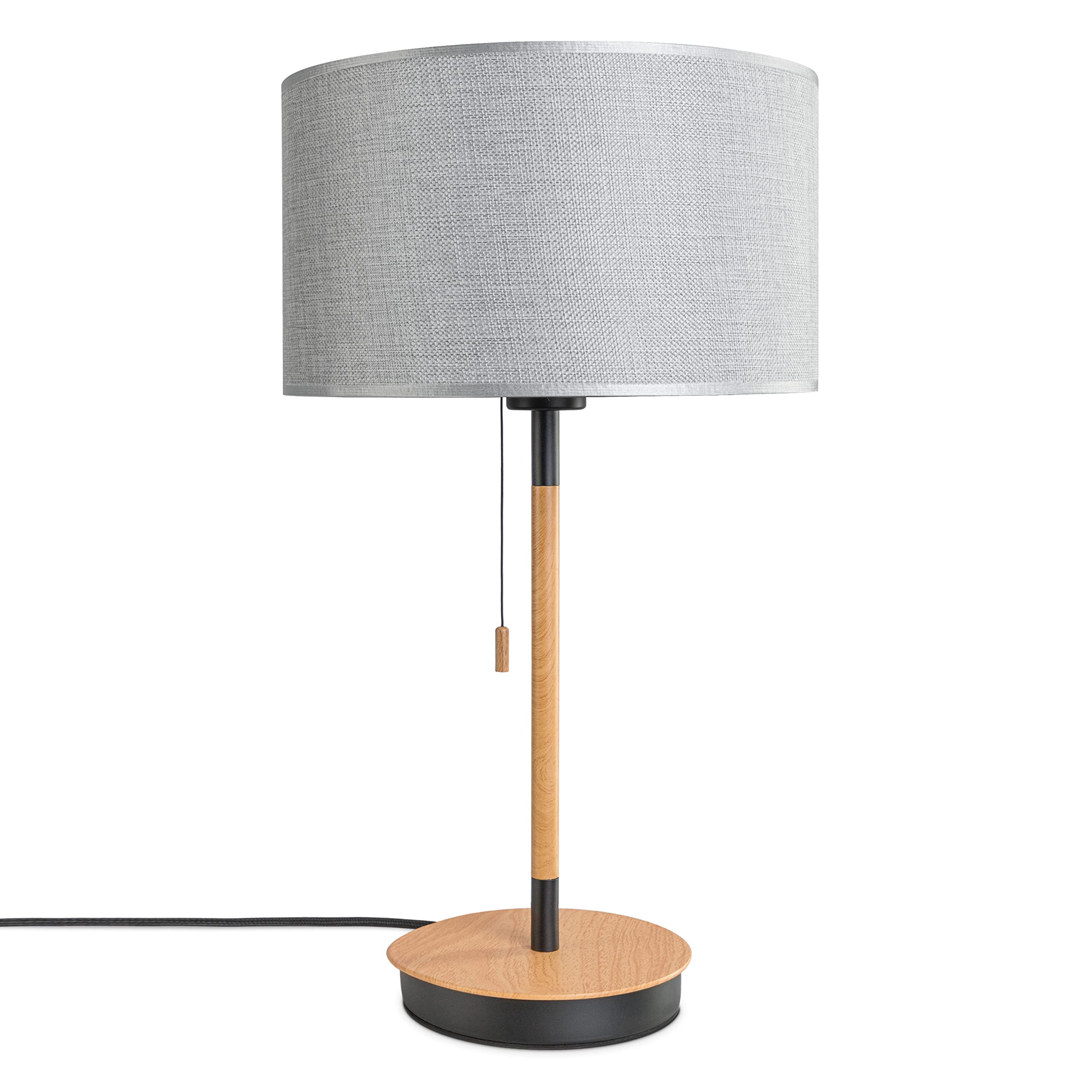 Paco Home Tischlampe Schlafzimmer Stoffschirmlampe Nachttischlampe Textil Schirm E27 Nachttisch Leselampe Skandi Büro Einfarbig Mit Stecker Mit Stecker