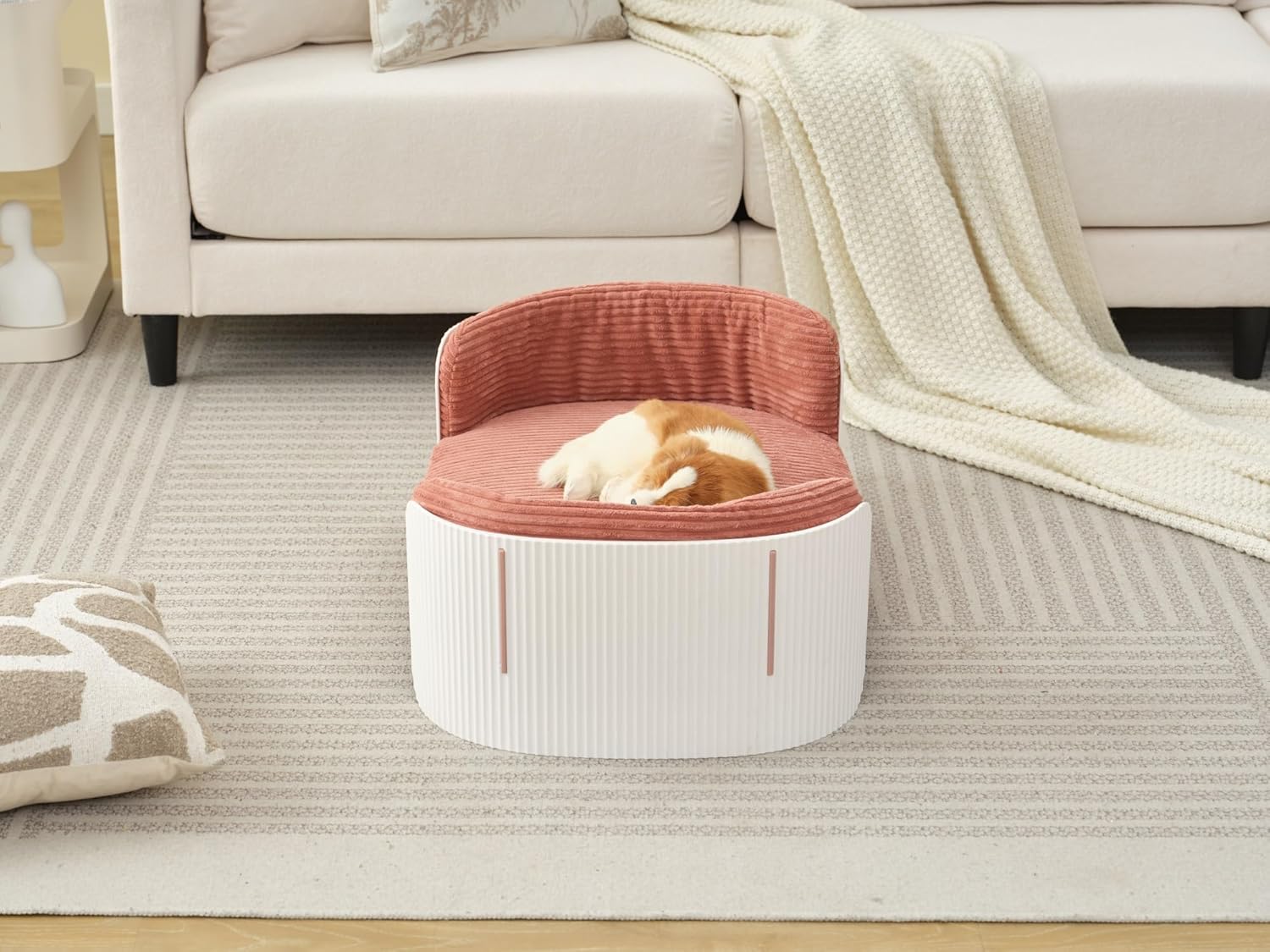 Small Cat and Dog Sofa Bed Indoor Small Pet Sofa Elevated Wooden Pet Furniture Detachable and Washable, Suitable for Indoor and Outdoor Use Suitable for Cats Dogs Or Small Animals