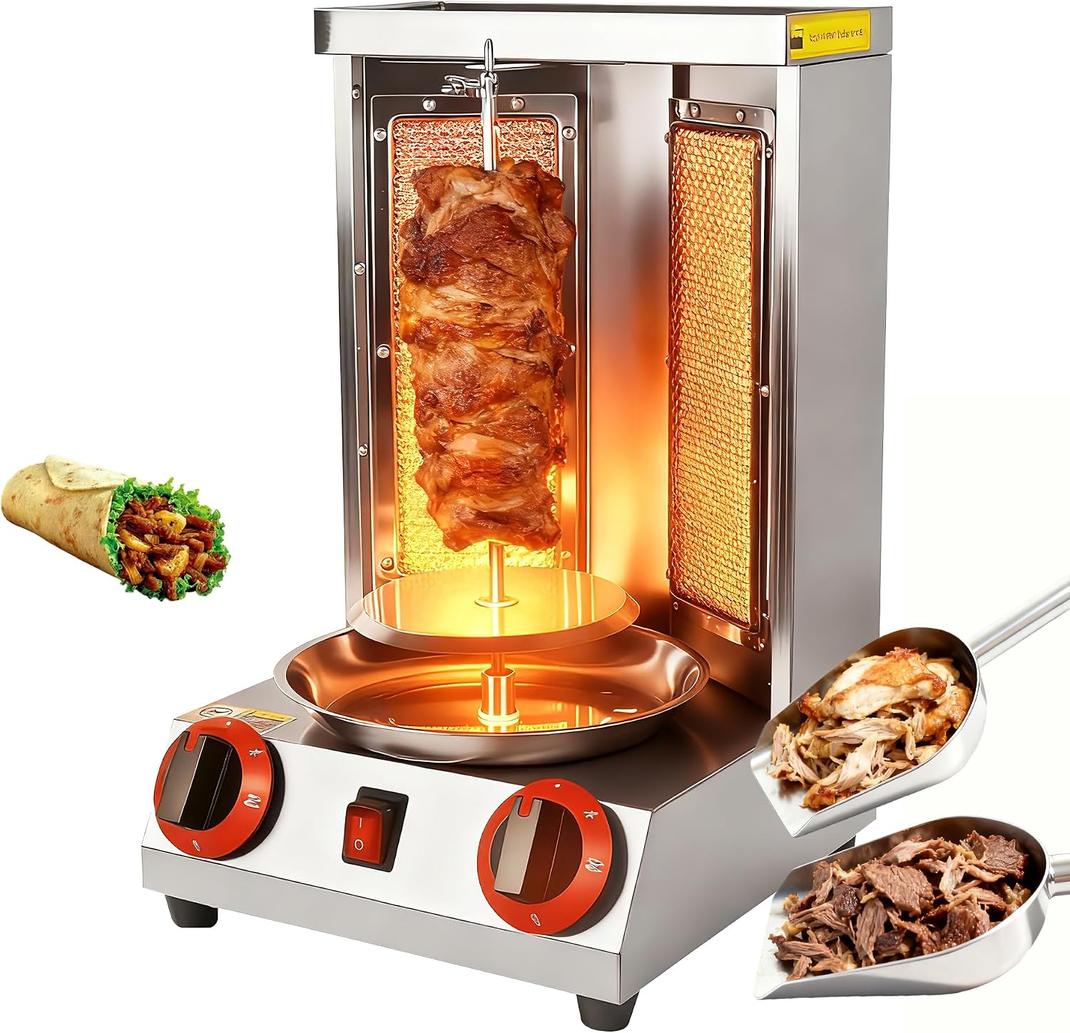 Amazon.com: GUSTOCHEF Shawarma Grill Machine – Dual-Burner Gas ...