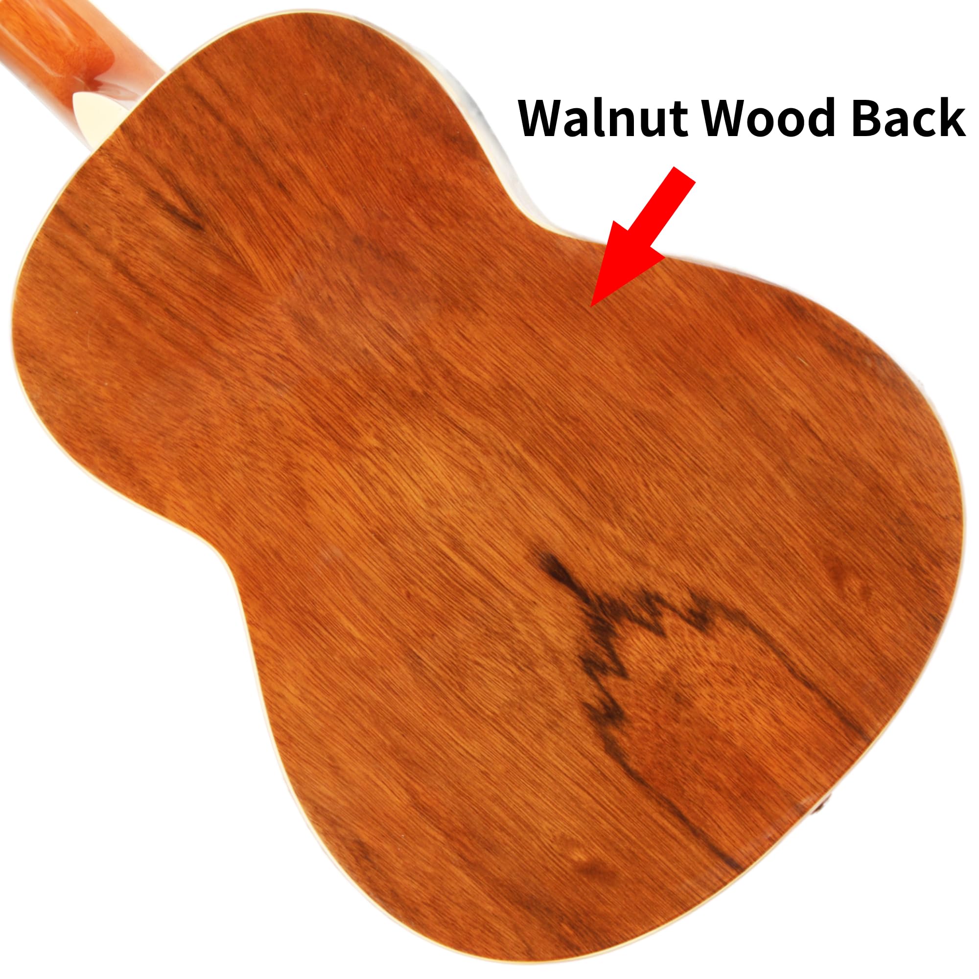 Batking 91,4 cm Akustikgitarre, 3/4 Größe Fichte Tiger Flamme Mini Reise Gitarre, 6 Saiten Hell Laminiert Instrument für Anfänger, Kinder, Erwachsene in Sonnenbrust