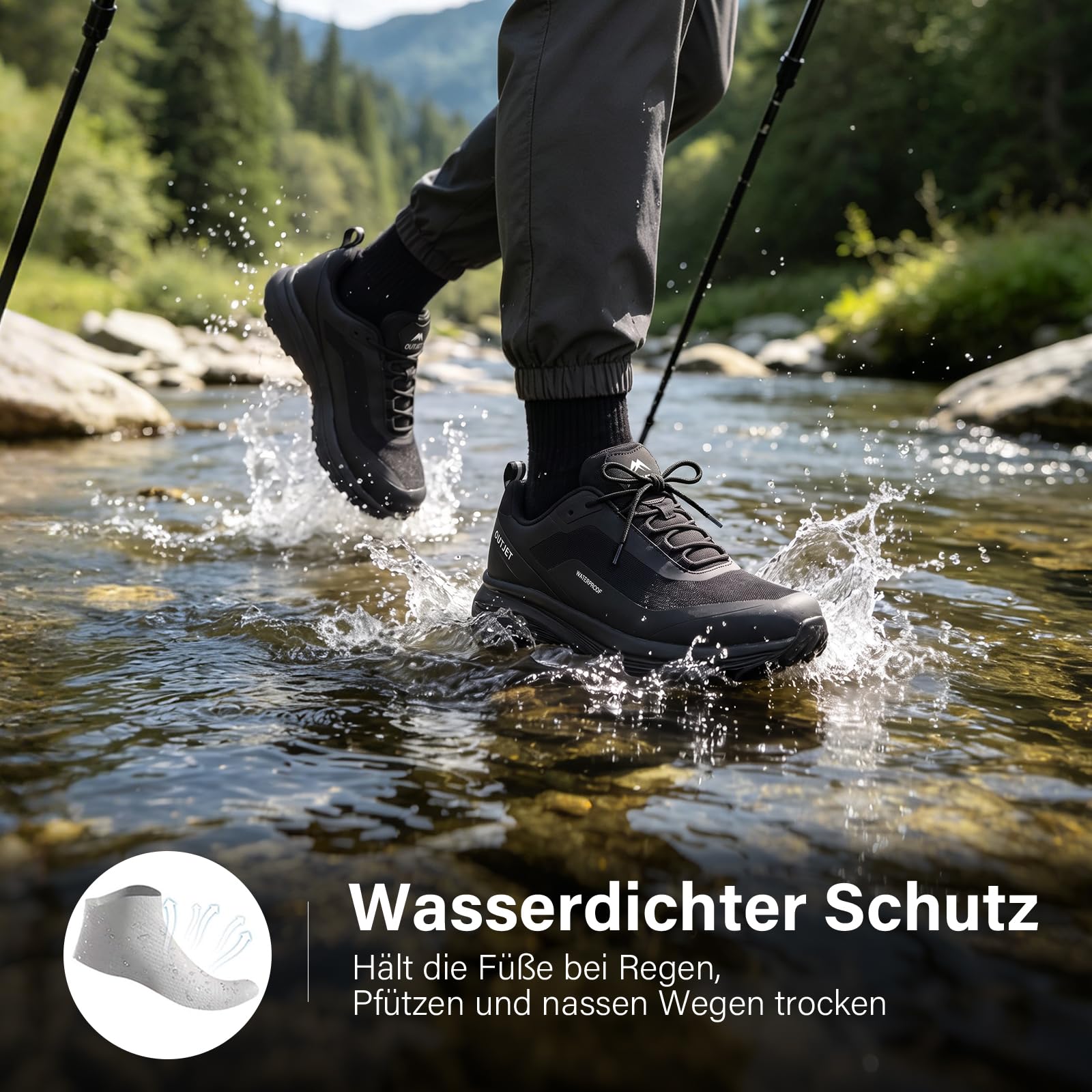 wasserdichte Herren-Wanderschuhe, rutschfest, Leicht & Dämpfend