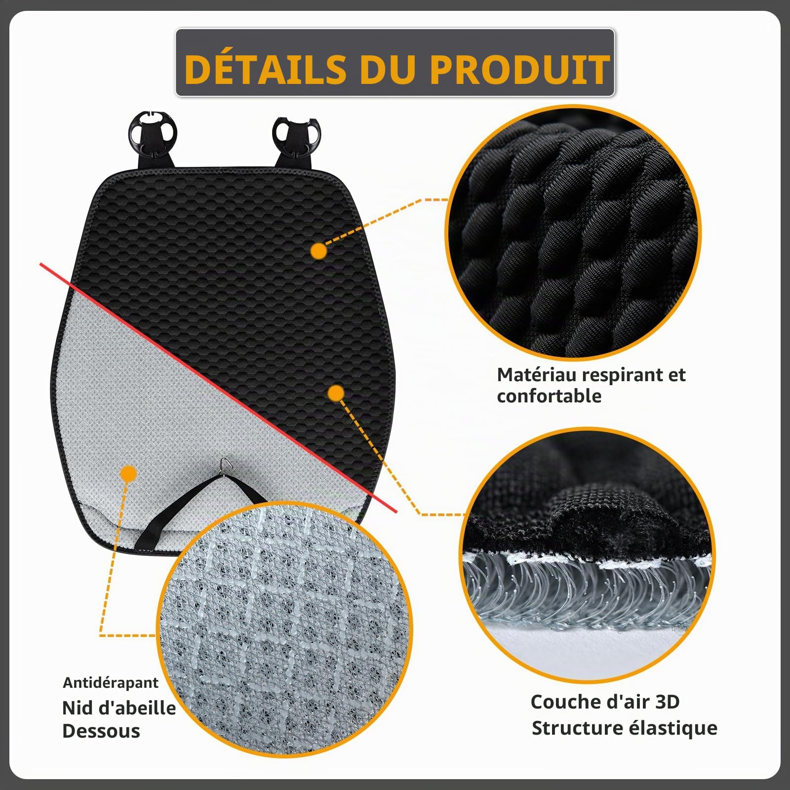 XCBYT Coussin Avant Voiture 2 Pièces, Super Respirant, Protection Siège Antidérapante, Housse Universelle, Doux et Confortable