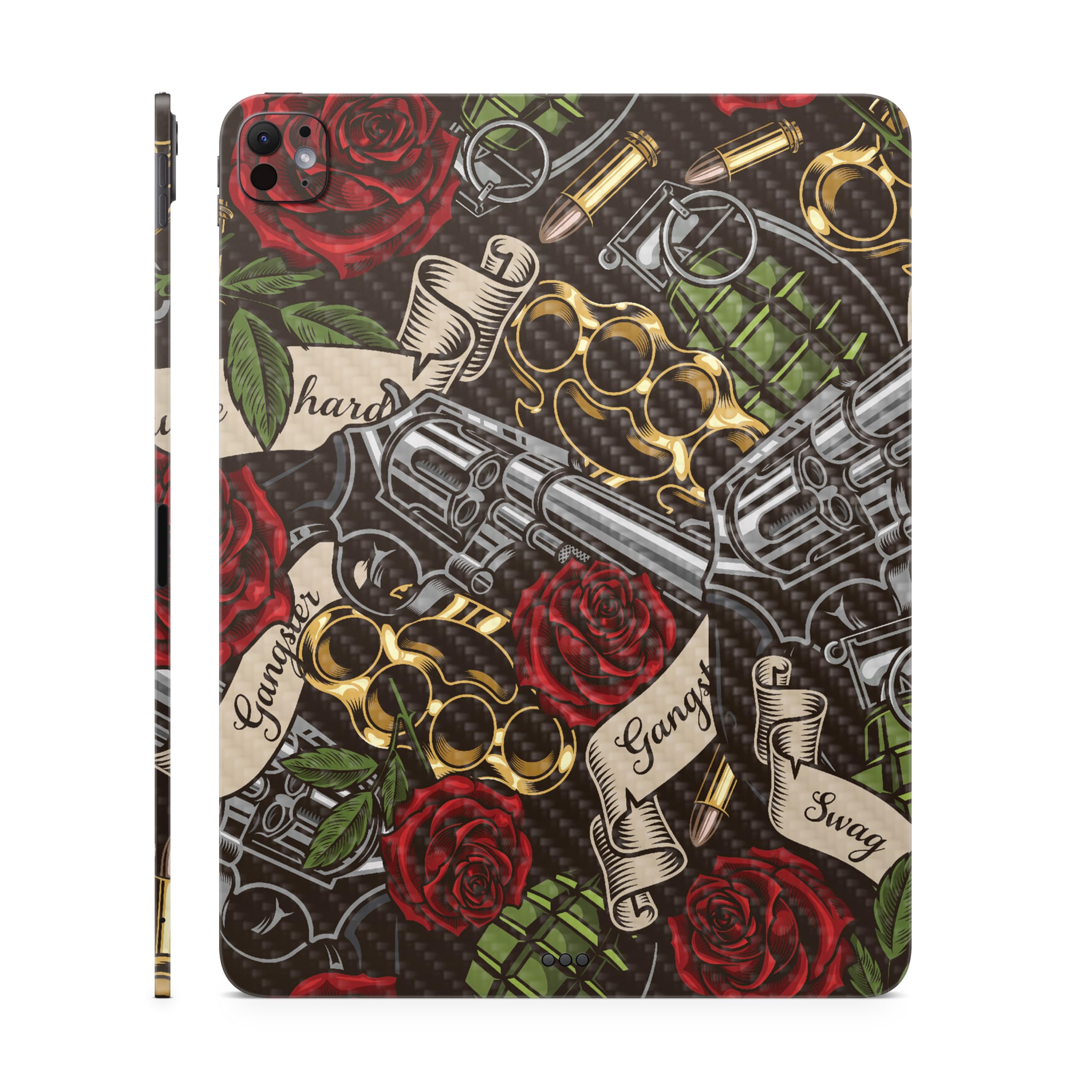 Carbon Fiber Skin Compatible with Apple iPad Pro 11 (M4) 2024 - Gangster Life - Premium 3M Vinyl Protective Wrap Decal Cover - Easy to Apply | Crafted in The USA by MightySkins