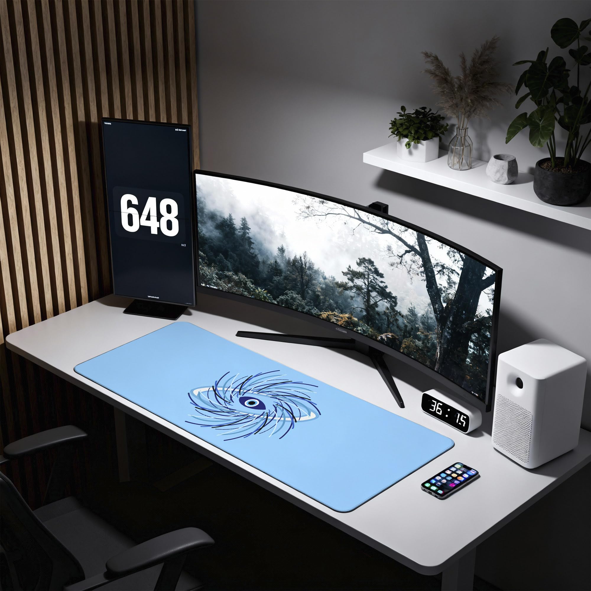 SoulAbiti Mystic Evil Eye Protection Extended Desk Pad (36x14 Inch) - Mystic Symbol Series XXL Mouse Pad - Non-Slip Rubber Base & Stitched Edges 4