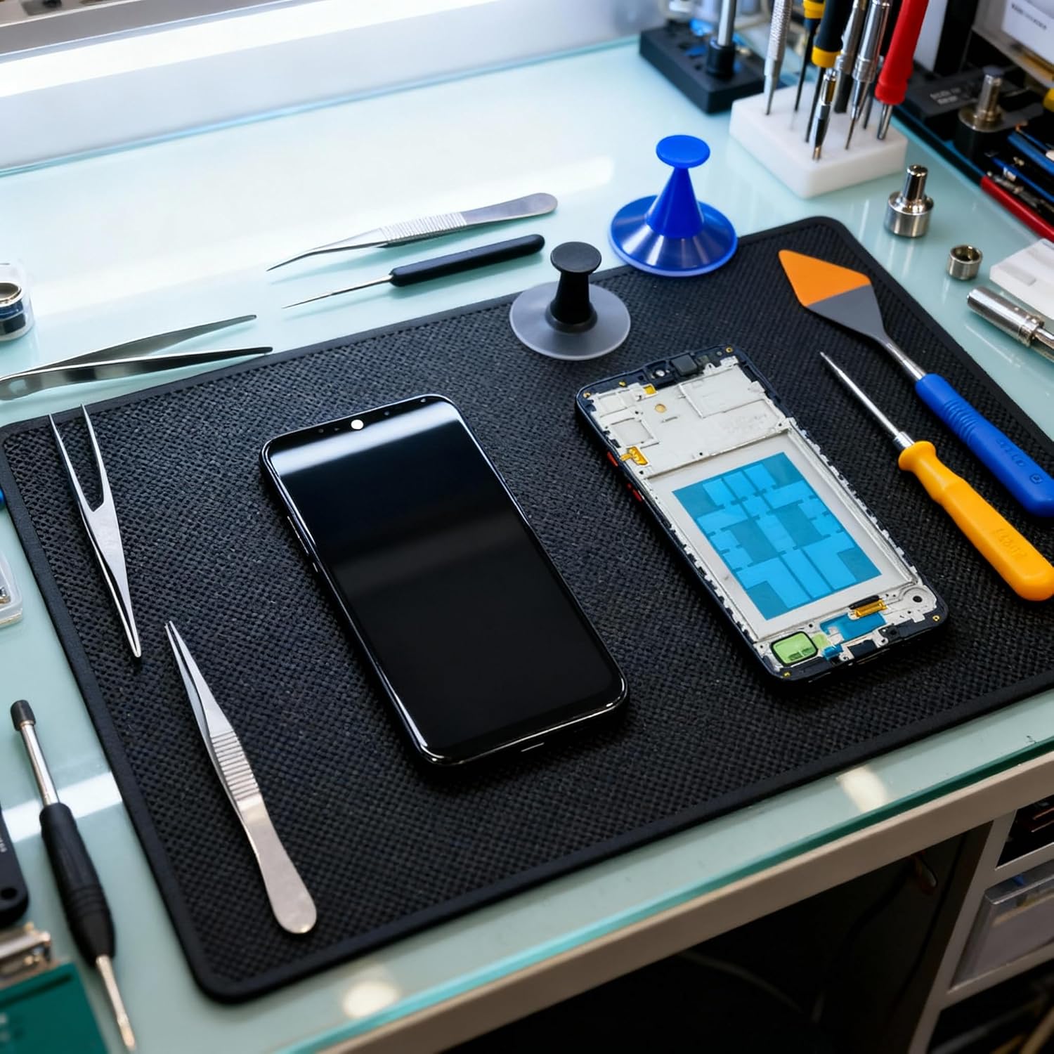 for samsung galaxy a16 5g screen replacement for samsung a16 screen replacement with frame kit a166e a166u a166p s166v a166w s166dl lcd touch display digitizer assembly (not for 4g) black