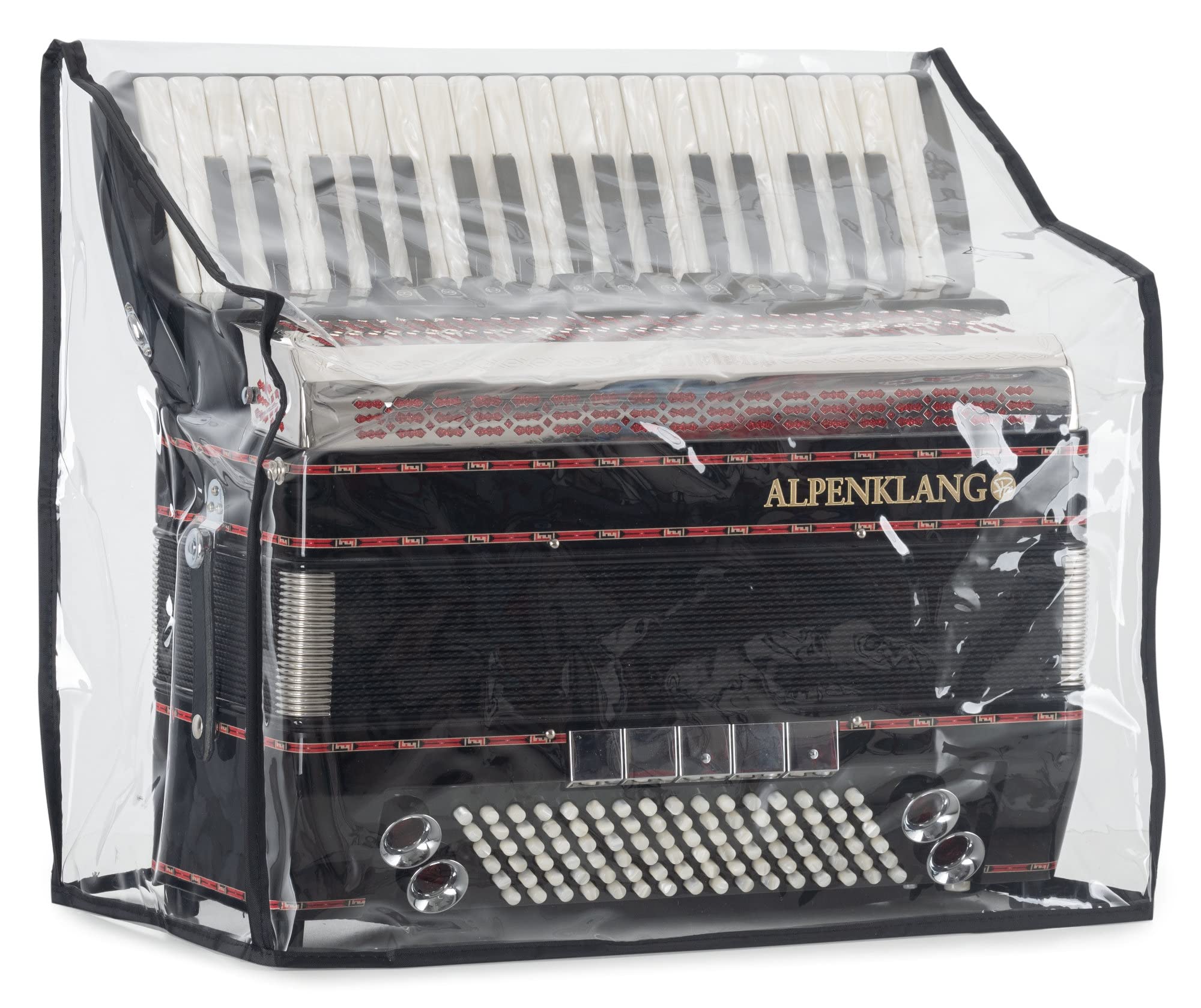 Copertura Alpenklang per Fisarmonica 96 Bassi - Custodia Protettiva per Fisarmonica - Adatta a Fisarmoniche con 96 Bassi - Dimensioni (LxPxA): ca. 49 x 23 x 45 cm - in PVC - Trasparente