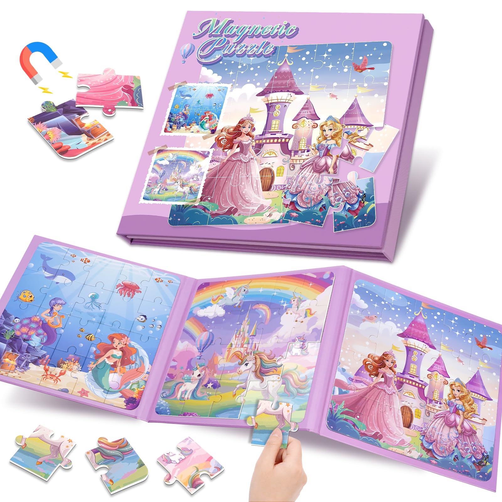 Dikence Mädchen Geschenke 3-4-5-6-7 Jahre Mädchen: Puzzlespielzeug für 3 4 5 6 Jahre Reisespiele Kinder Spielzeug 4 5 6 7 8 Auto Flugzeug Kind Outdoor-Spielzeug