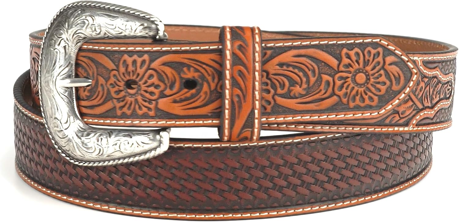 ARIAT unisex-adults Ariat Floral Billet Basket Stamp BeltBelt - Image 2
