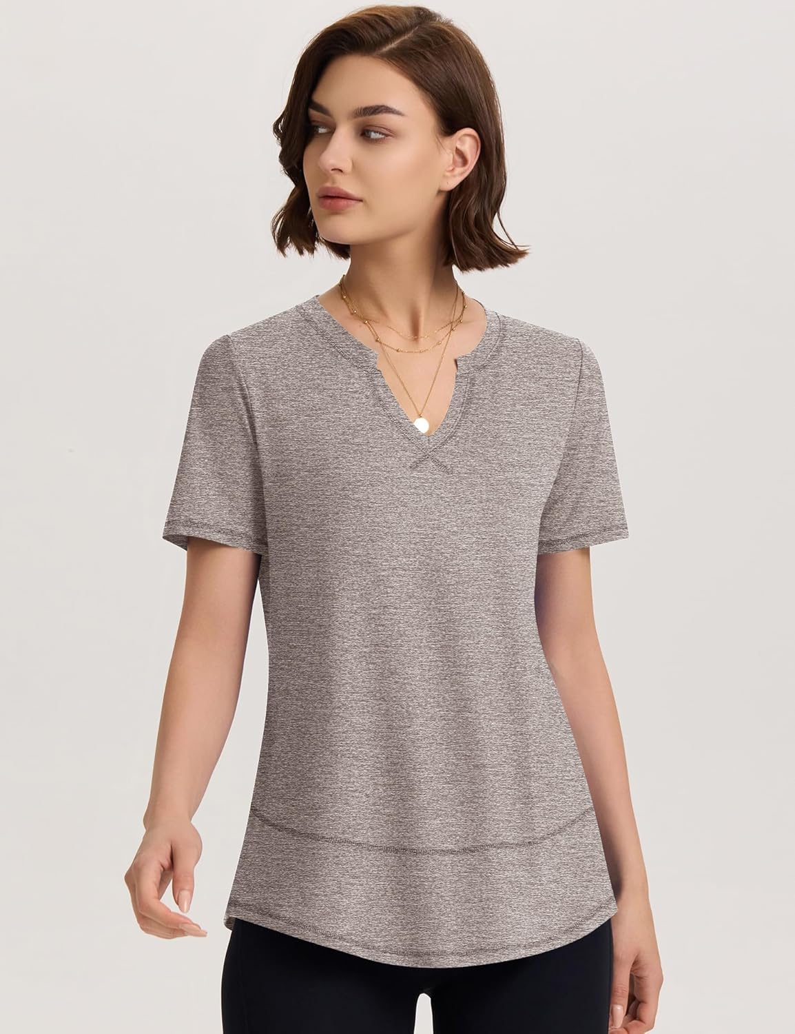 TCOT Workout Tops for Women V Neck Short Sleeve Hiking T-Shirts Yoga Shirts Athletic Top Exercise Shirt - Image 4