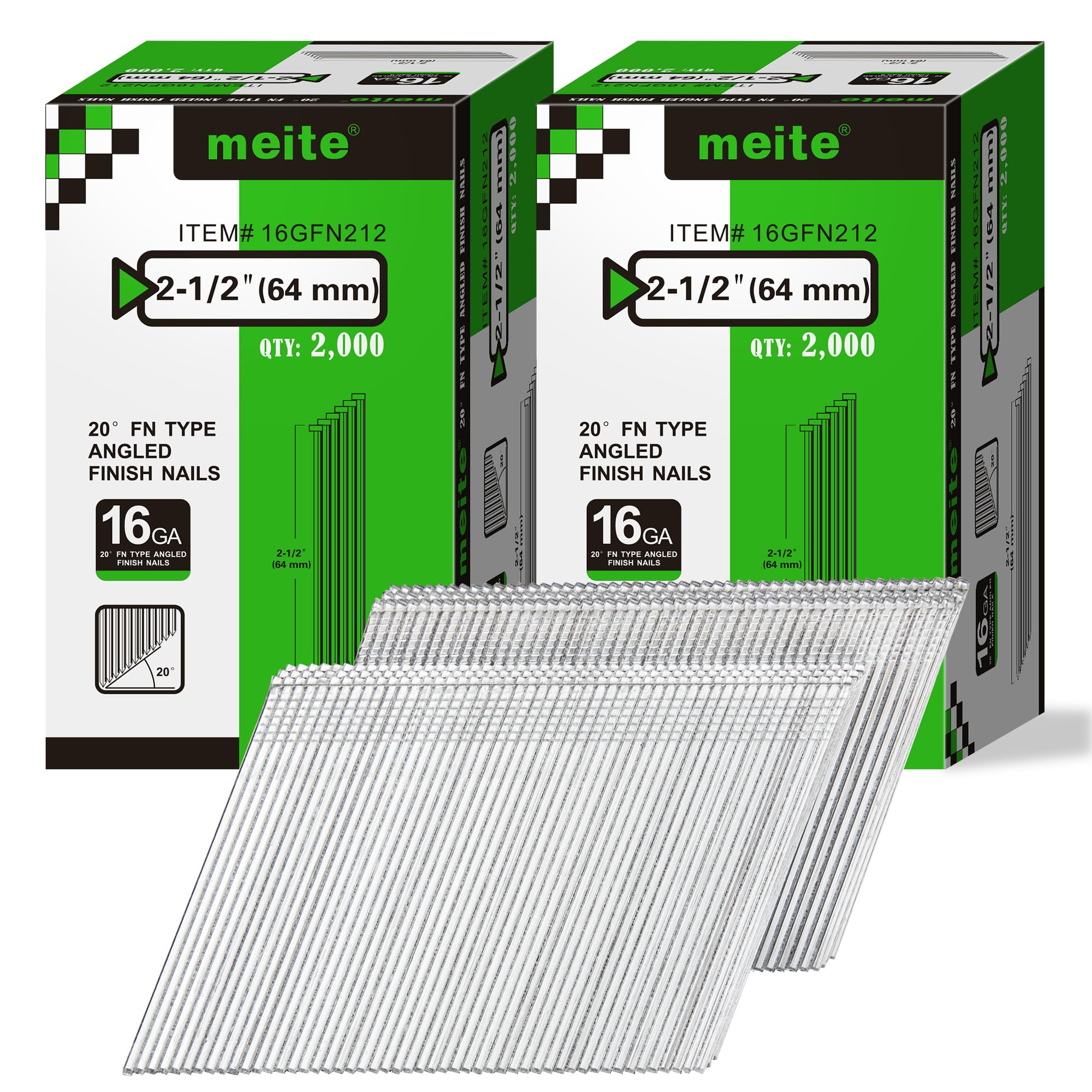 Meite 2 Inch Finish Nails - 2000 PCS -25 Meite 2 Inch Finish Nails - 2000 PCS -25
