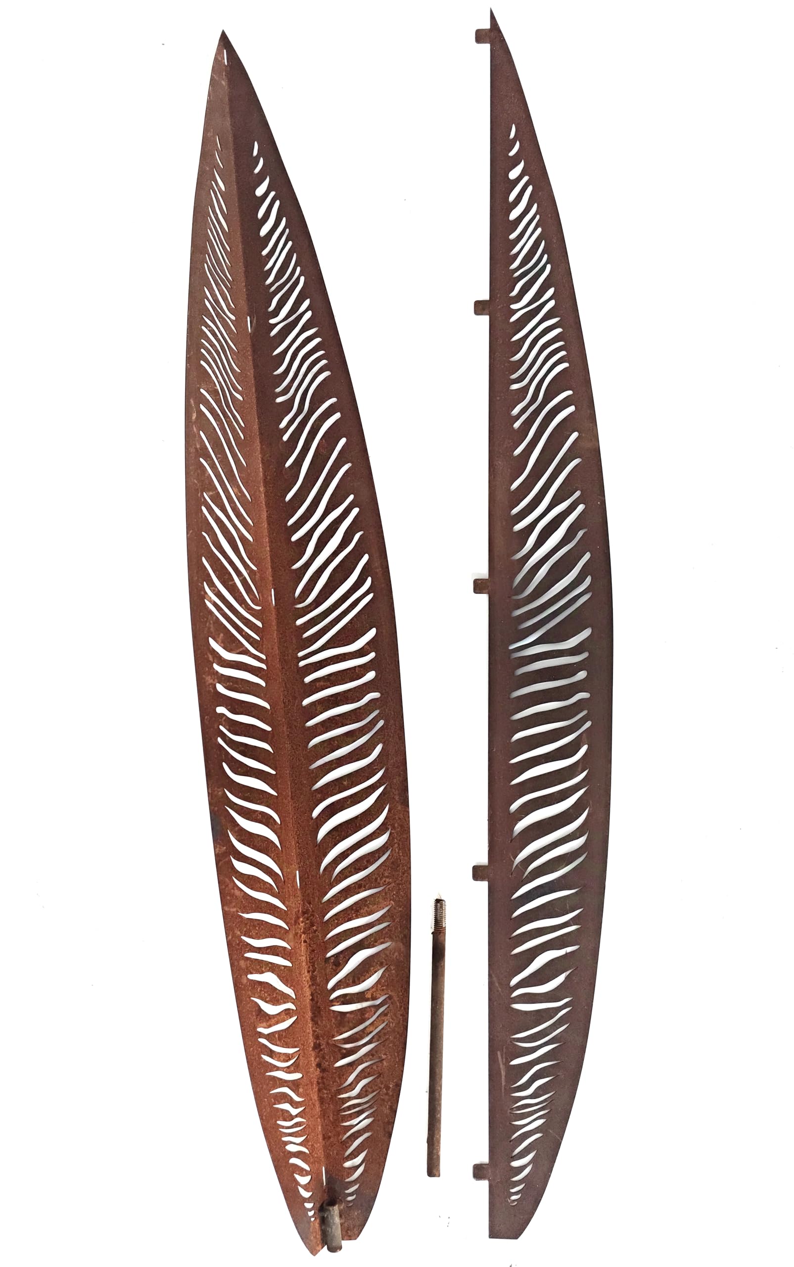 Zen Man Edelrost Gartenstecker Blätter,Palmblatt, aus Metall Rost,3D,H80cm Gartendeko 032288