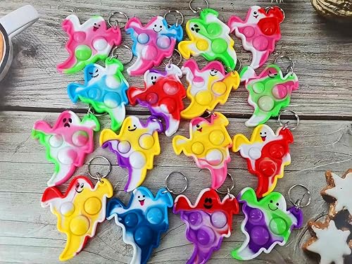 Miniatura 2 de Paquete de 100 mini juguetes para ansiedad de fantasmas de Halloween a granel para niños, recuerdos de fiesta y regalo para estudiantes en el aula