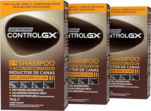 Just For Men Control Gx Shampoing, Marron, 3 x 118 ml
