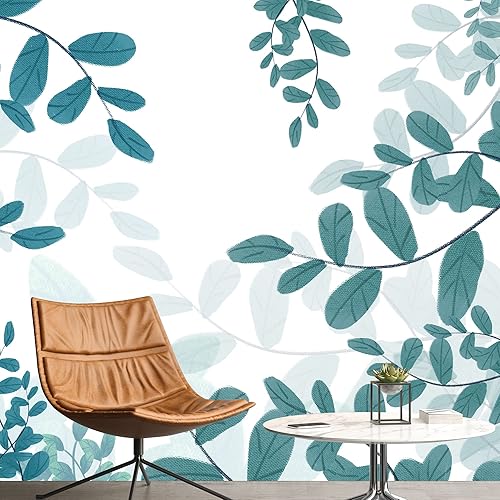 Miniatura 10 de Murales de pared para dormitorio, plantas verdes, animales, papel tapiz extraíble, calcomanías de pared para despegar y pegar, 66 x 96 pulgadas