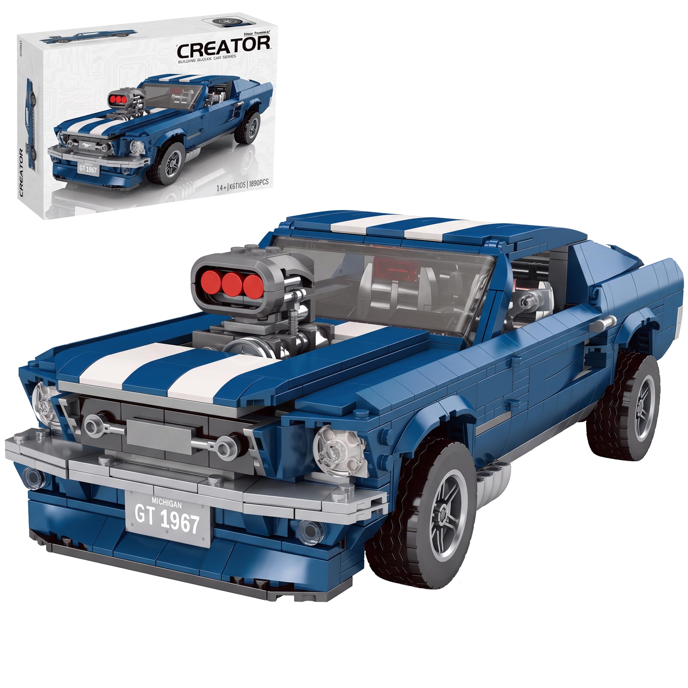 Creater Expert GT 1960s Race Car Building Block Set for Adults