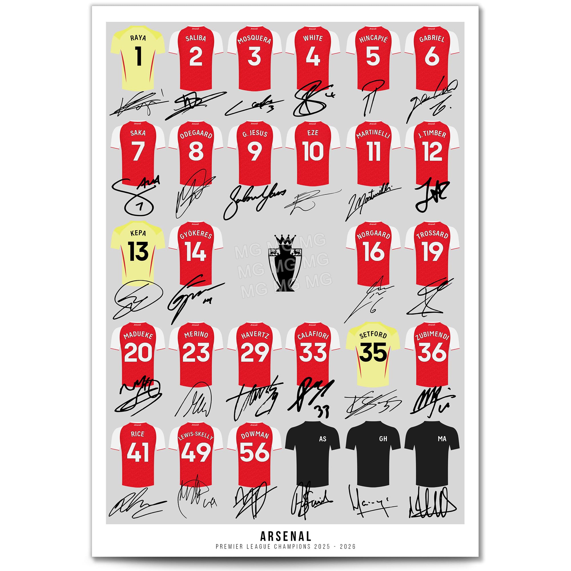 Mounted Gifts North London Team Squad 2025-2026 Signed Poster