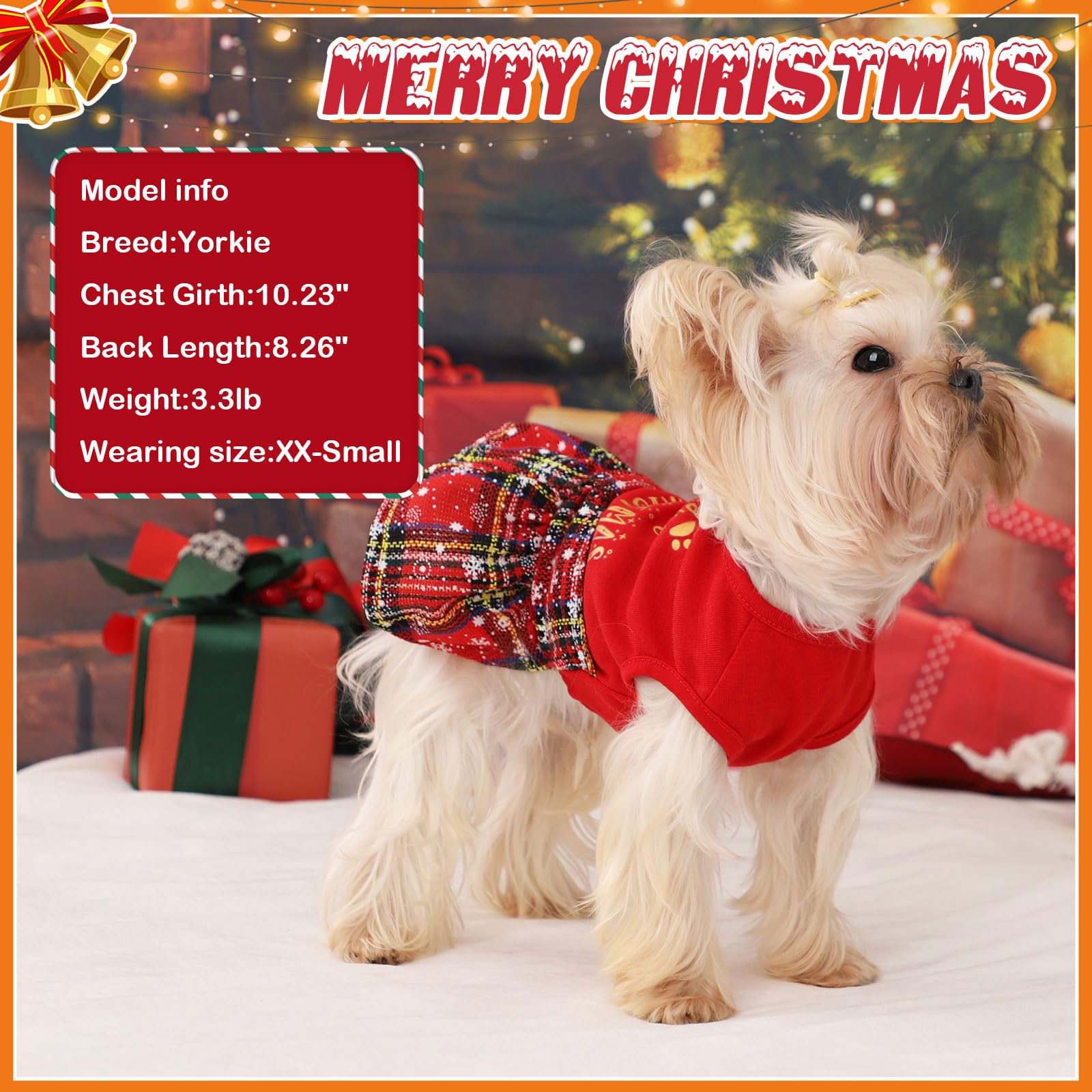 Dog Christmas Dress Merry Christmas Dog Clothes Plaid Dog Dresses for Small  Dogs Girl Pet Dog Christmas Outfit Red Xmas Dress for Dogs (X-Small, Red  Dress) : Amazon.sg: Pet Supplies