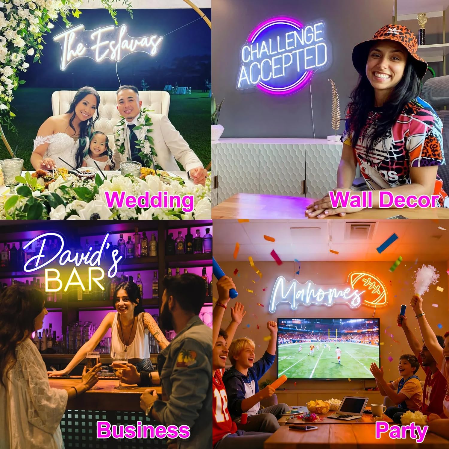 Custom Neon Sign for Wall - Personalized Led Neon Lights Dimmable - Customizable Lighted Signs for Wedding Bar Salon Beauty Business - Customizable Gifts Light Up Name Sign Room Decor