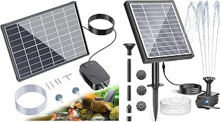 Biling 8W Solar Pond Aerator for Outdoor Small Pond Fish Tank, Solar Fountain Outdoor for Bird Bath