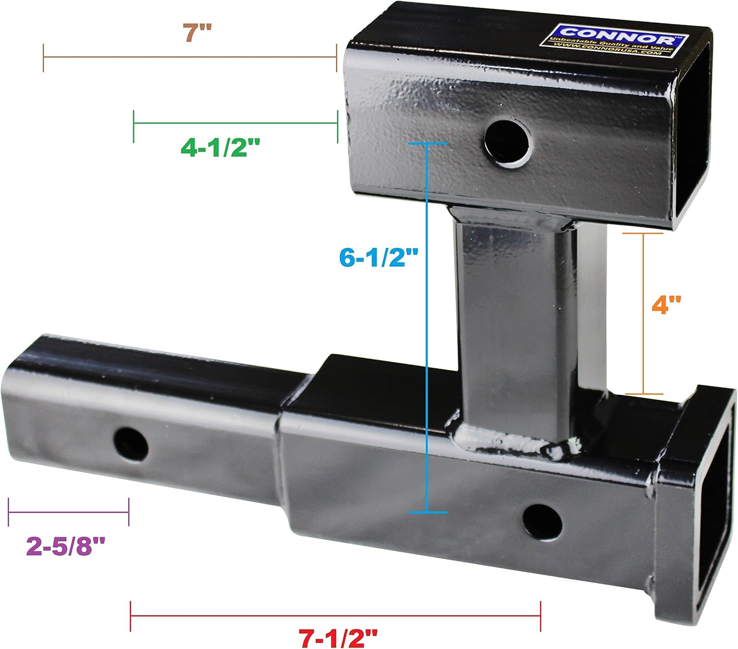 Connor Hitch Extender - High Clearance 2" Dual Hitch Extension (GTW- 4000 lb.), 1625370 Trailer Hitch Extension