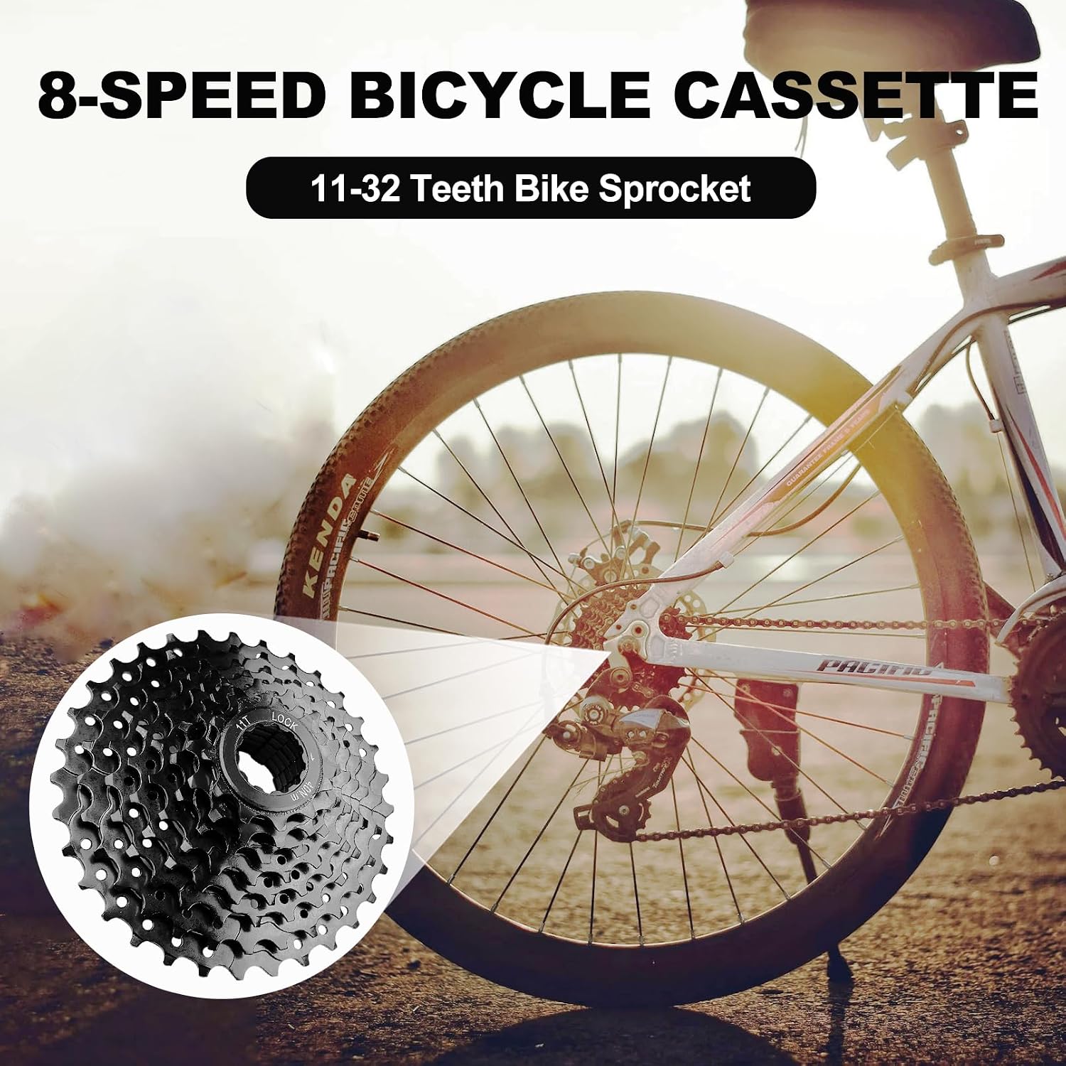 8 Speed Cassette Bike Cassette 11-32T Bicycle Sprocket | 8 Speed Cassette for Mountain Bike Folding Bike,Durable,Smooth Shifting,Lightweight,High Versatility