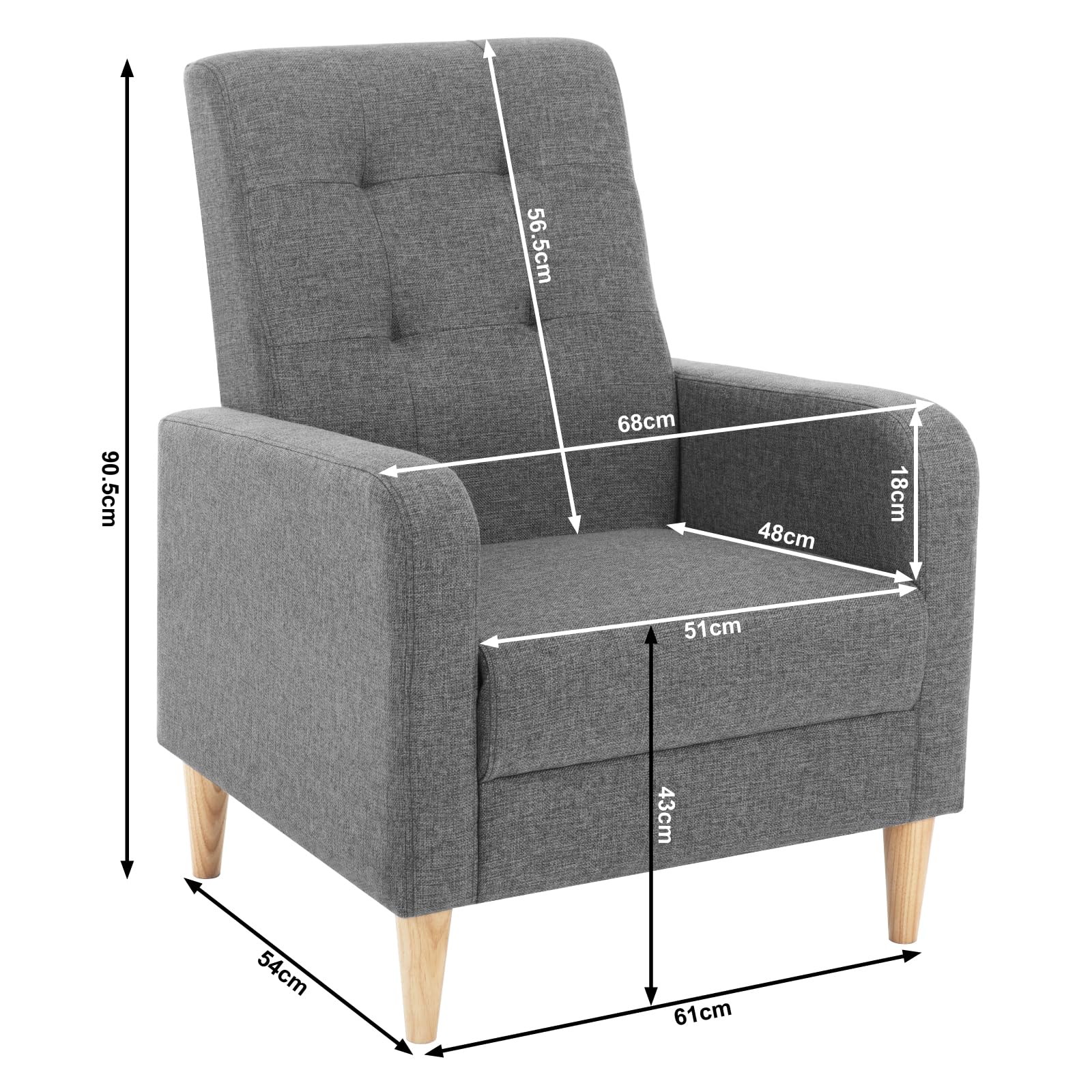 GRAVFORCE Ohrensessel Stoff - Gemütlicher Relaxsessel Fürs Wohnzimmer