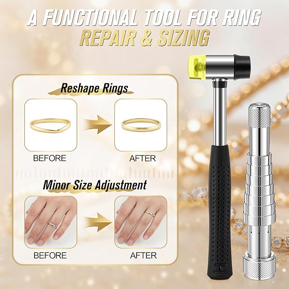 Professional Ring Expander, Ring Stretcher Tool Kit with Rubber Mallet