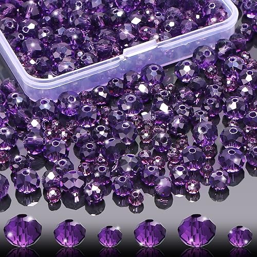560 cuentas de cristal facetadas Rondelle, cuentas espaciadoras de cristal para manualidades, pulseras, dijes, campanillas de viento, 0.2360.315