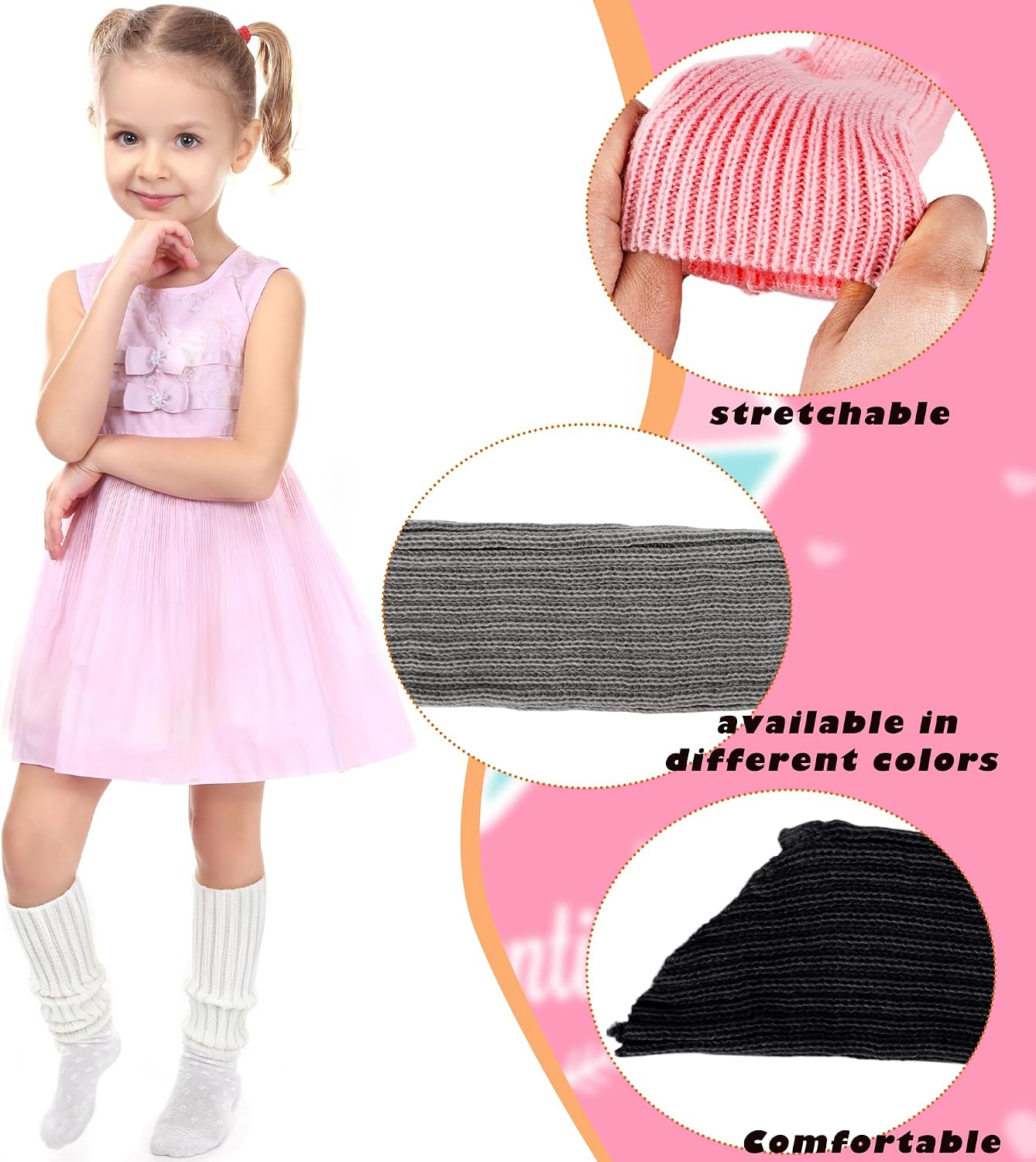 8 Pairs Ballet Leg Warmers Dance Ankle Knitted Warmers for Girls Toddler Teens Practice Yoga Sports Casual