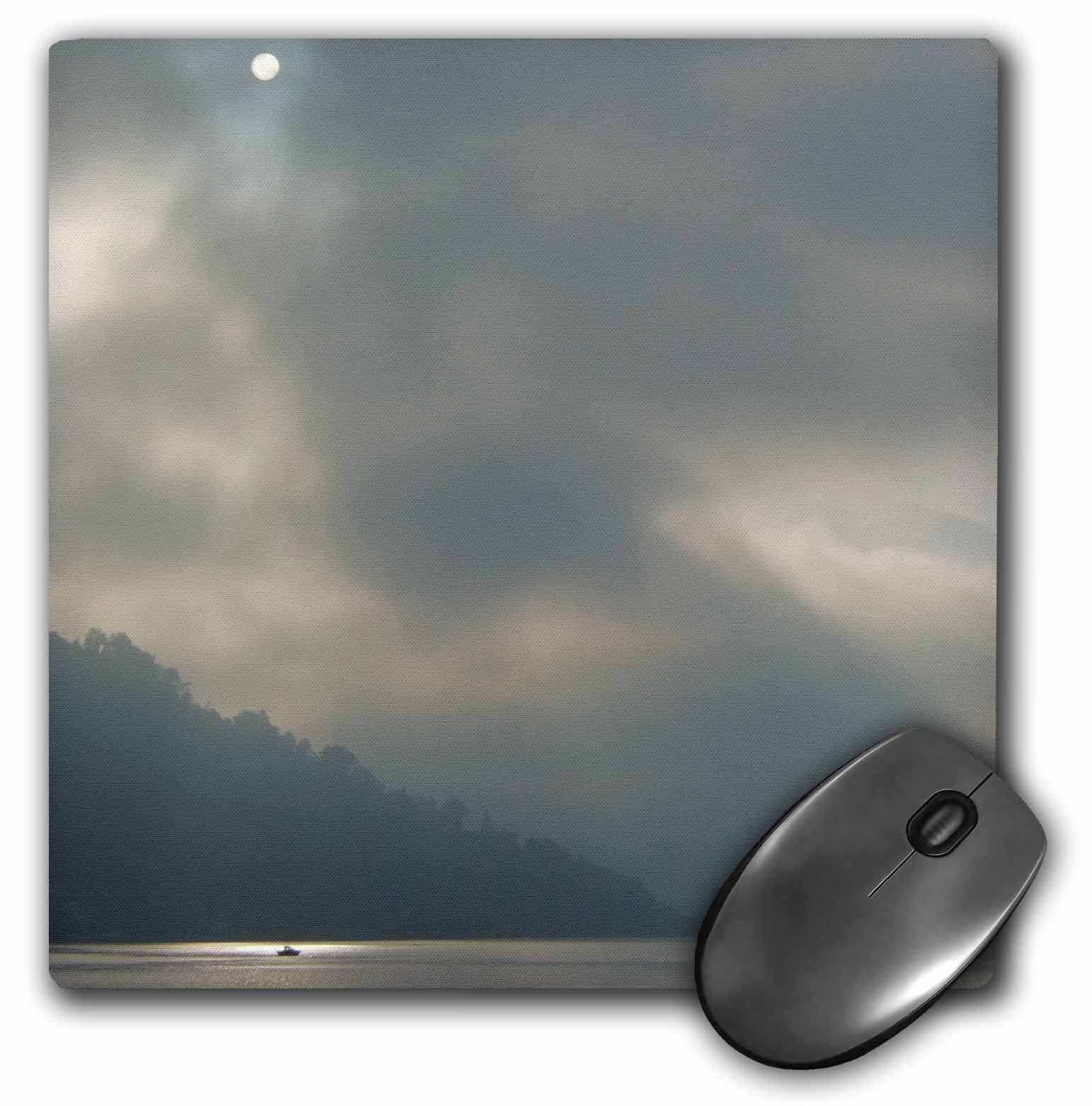 3dRose 8 X 8 X 0.25 Boat On Lake Lucerne Moody Landscape Photography Ship Grey Gray Clouds Cloudy Lighting Misty Dramatic Mouse Pad (mp_112951_1)