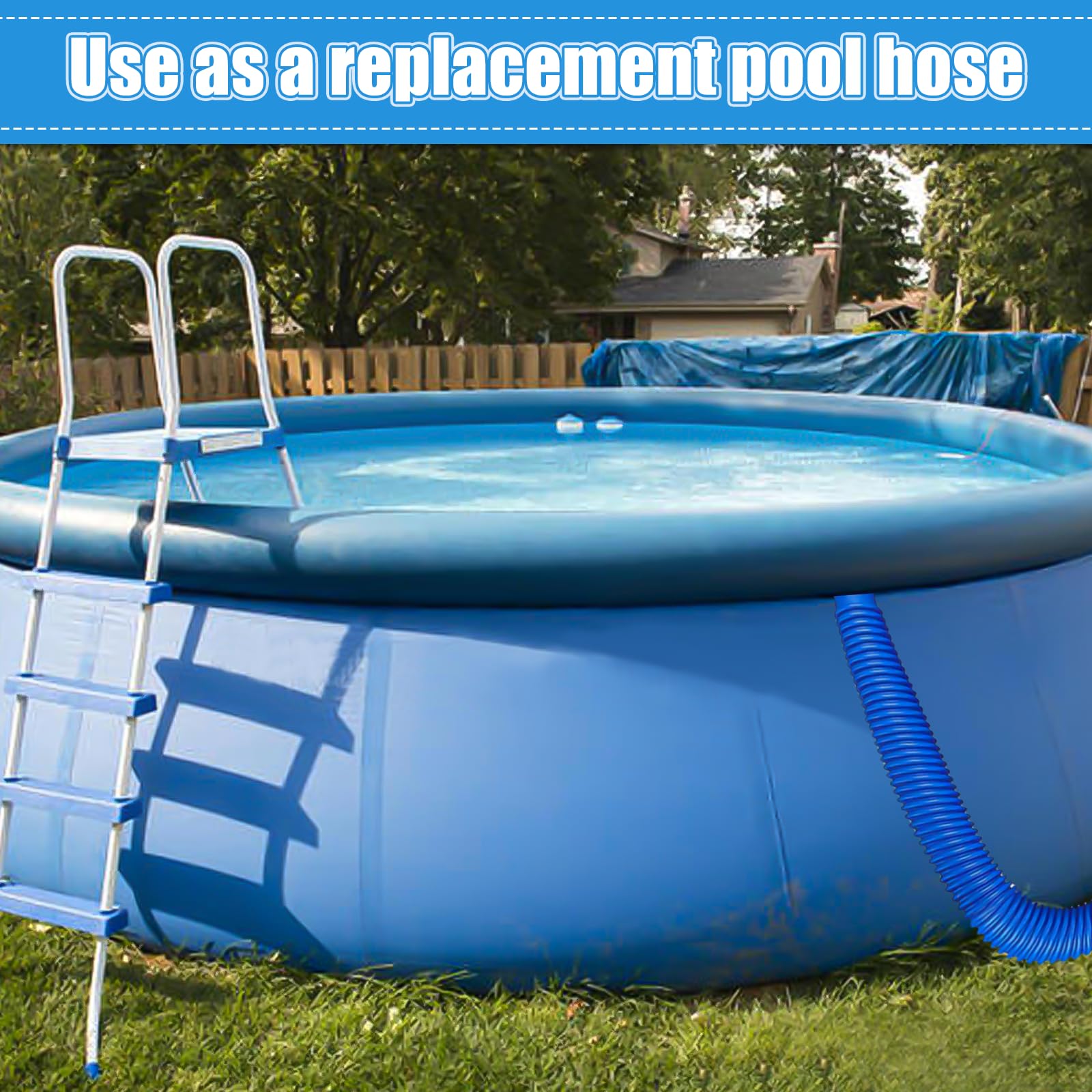 2 Tuyaux Piscine 32mm Avec Colliers Serrage - Tuyau Aspirateur Piscine Universel Pour Pompes