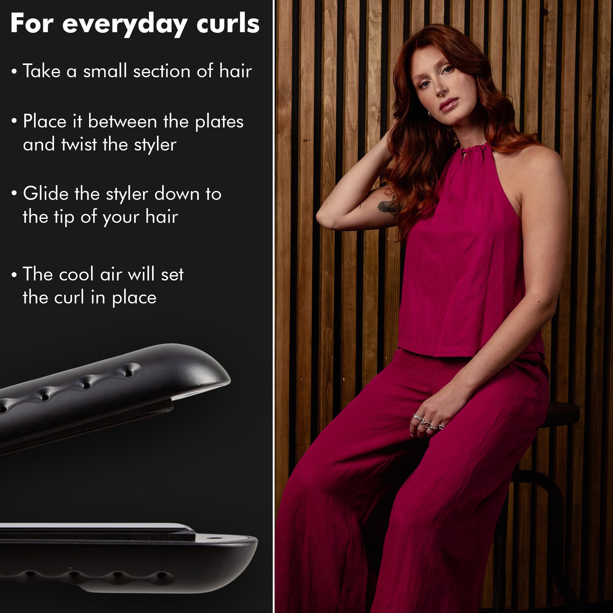 2-in-1 Hot & Cool Pro Styler Cool Air Curling Iron - Ceramic